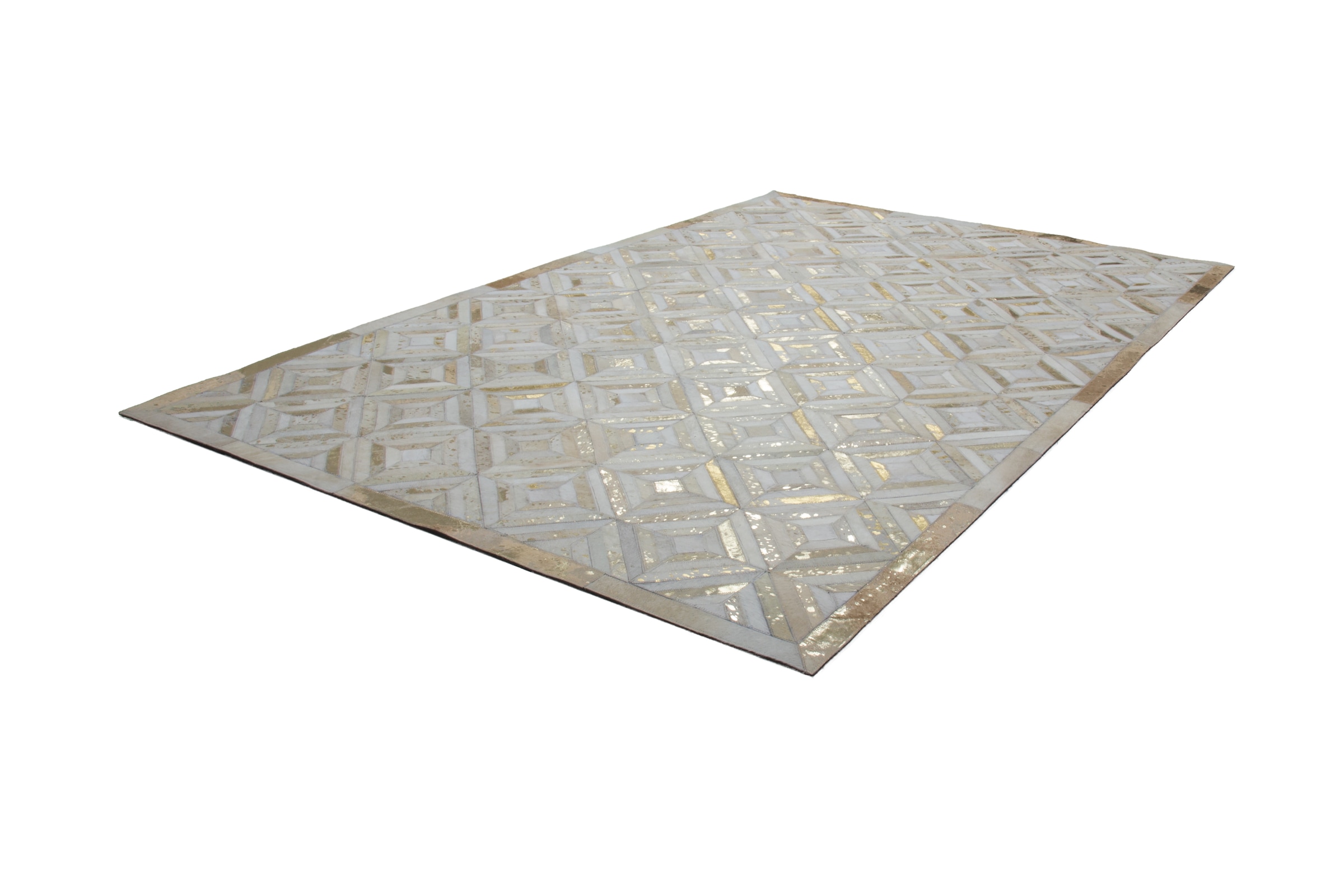 Kayoom Teppich »Spark 410«, rechteckig, 8 mm Höhe, 100% Leder, Unikat, fusselarm, Allergiker & Fußbodenheizung geeignet