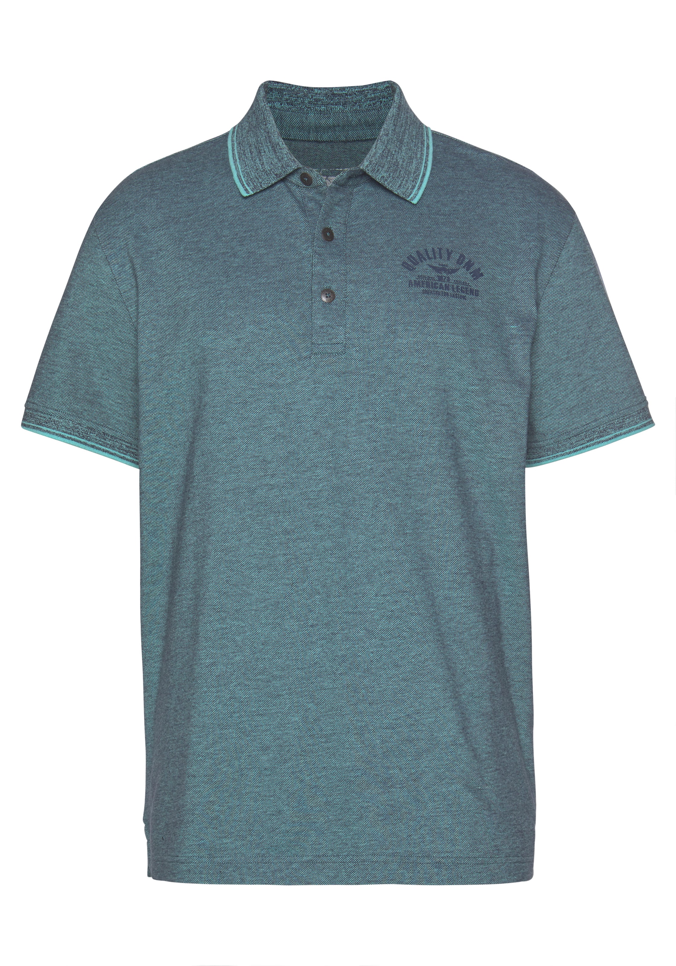 Arizona Poloshirt, Kurzarm, mit Polokragen, mit Print-Applikationen, aus Piqué-Stoff