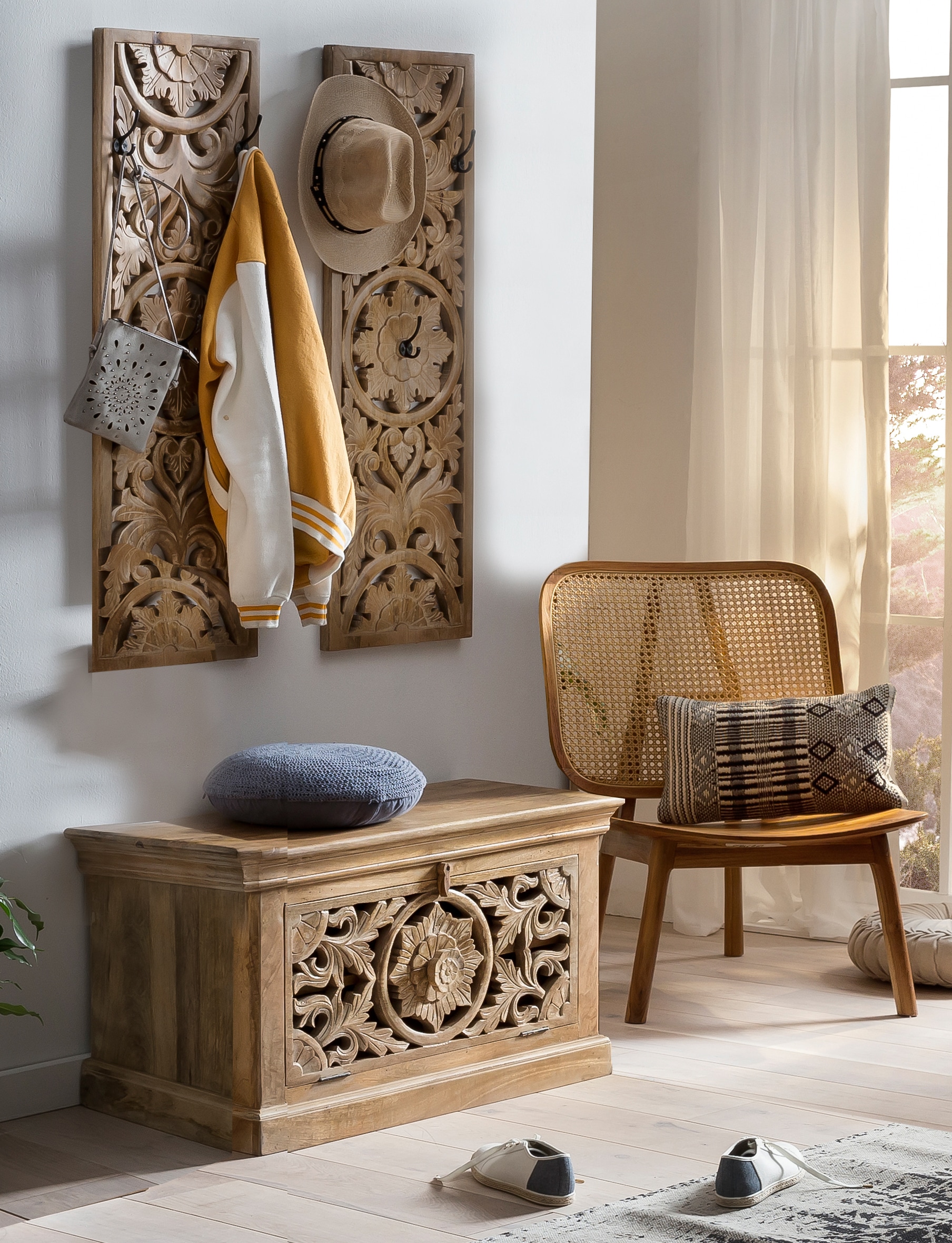 SIT Garderoben-Set »Lakadee«, (3 St.), mit orientalischen Schnitzereien