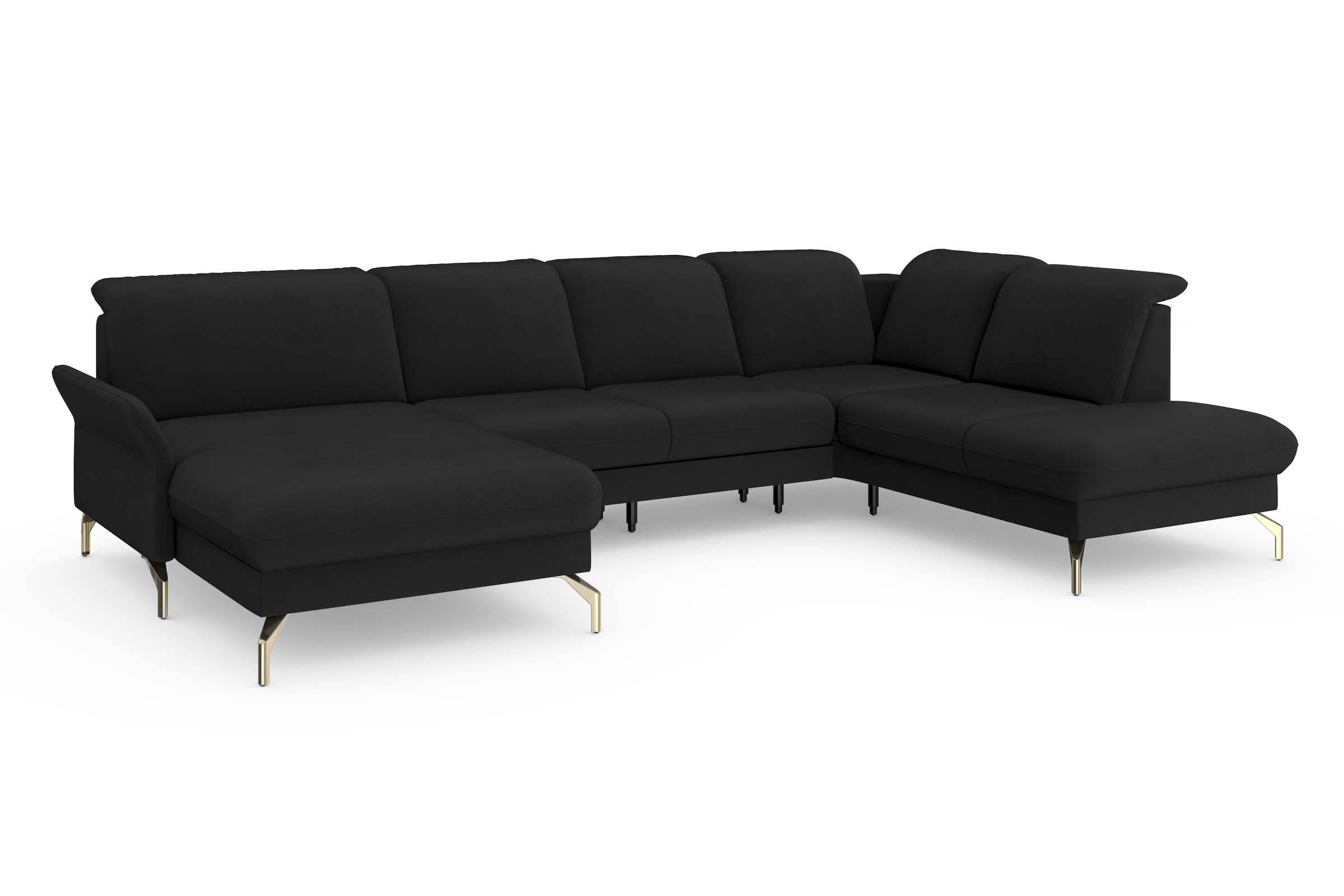 sit&more Wohnlandschaft »Fashion U-Form«, wahlweise mit Kopfteilverstellung, Vorziehsitz, motorisch, Nickelfüße