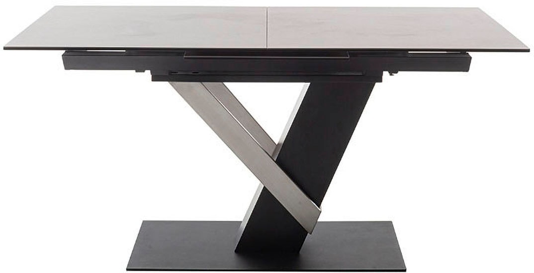 MCA furniture Esstisch »MASSARO Tisch mit Säule 160-210 cm«, (Einzelstück), Keramik, Metall, Synchronauszug, ausziehbar, 6-8 Pers.