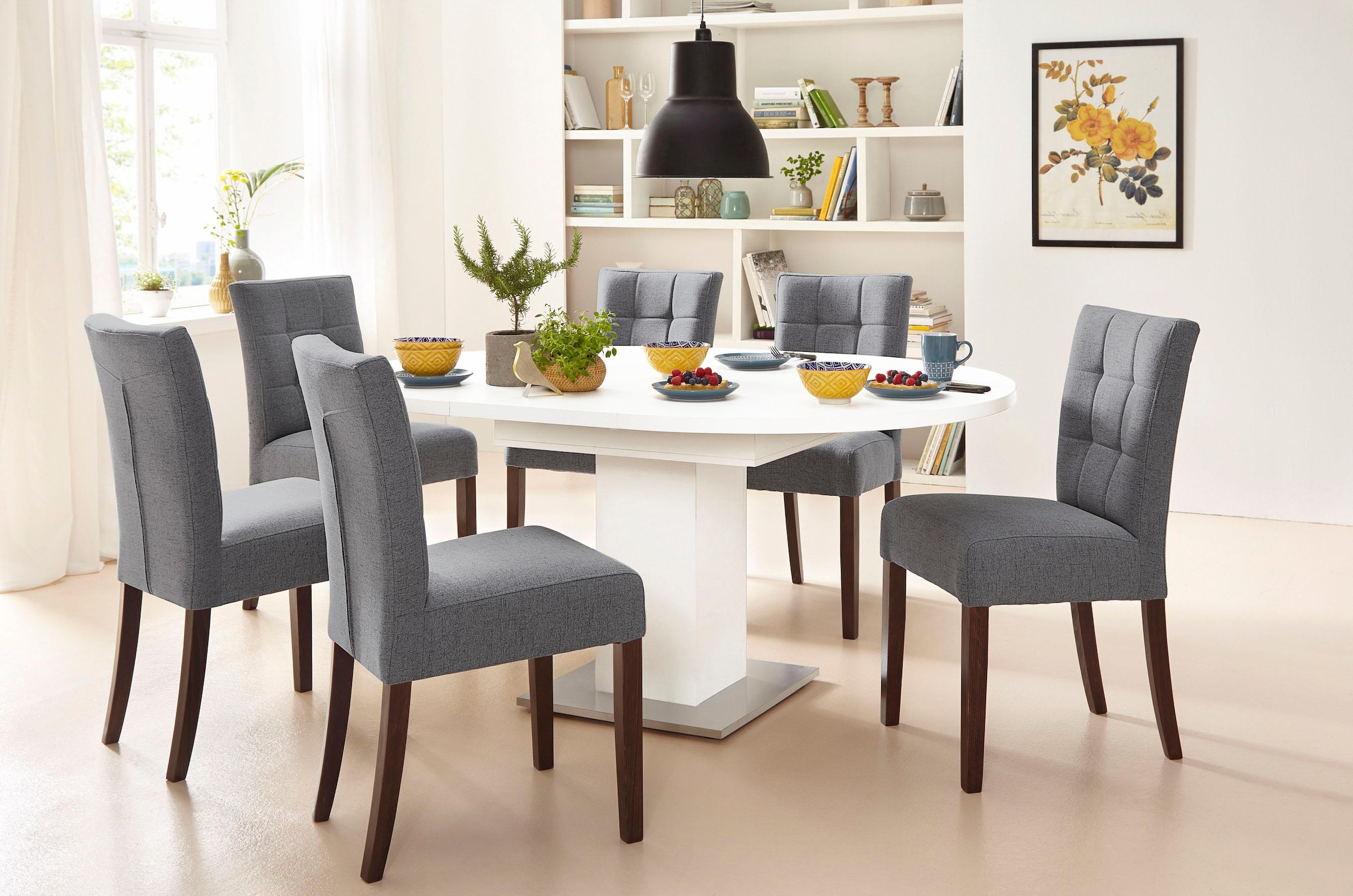 Home affaire 4-Fußstuhl »Talia«, (Set), 2 St., Webstoff