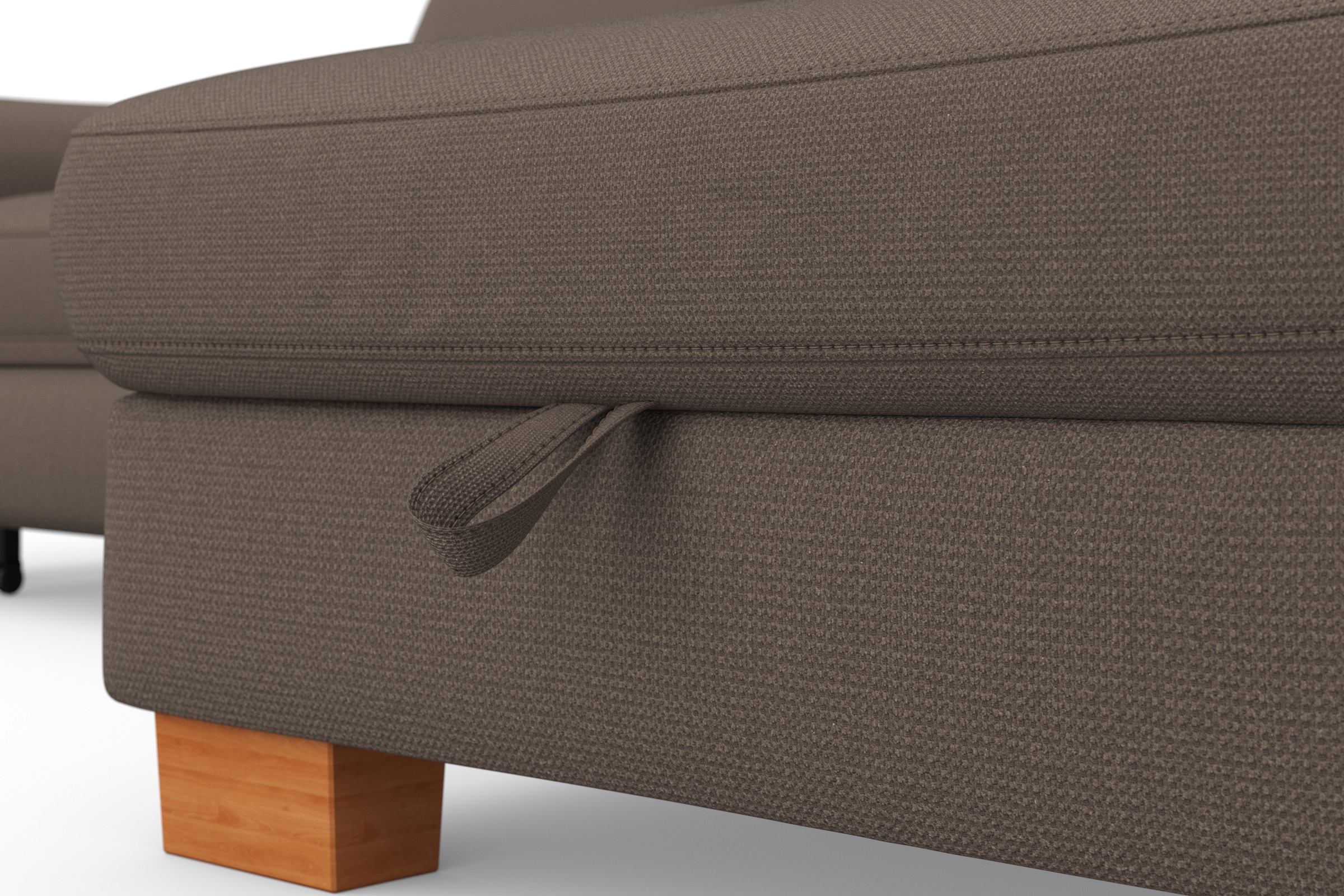 sit&more Ecksofa »Dundee L-Form«, mit Federkern und Massivholzfüßen, wahlweise mit Kopfteilverstellung