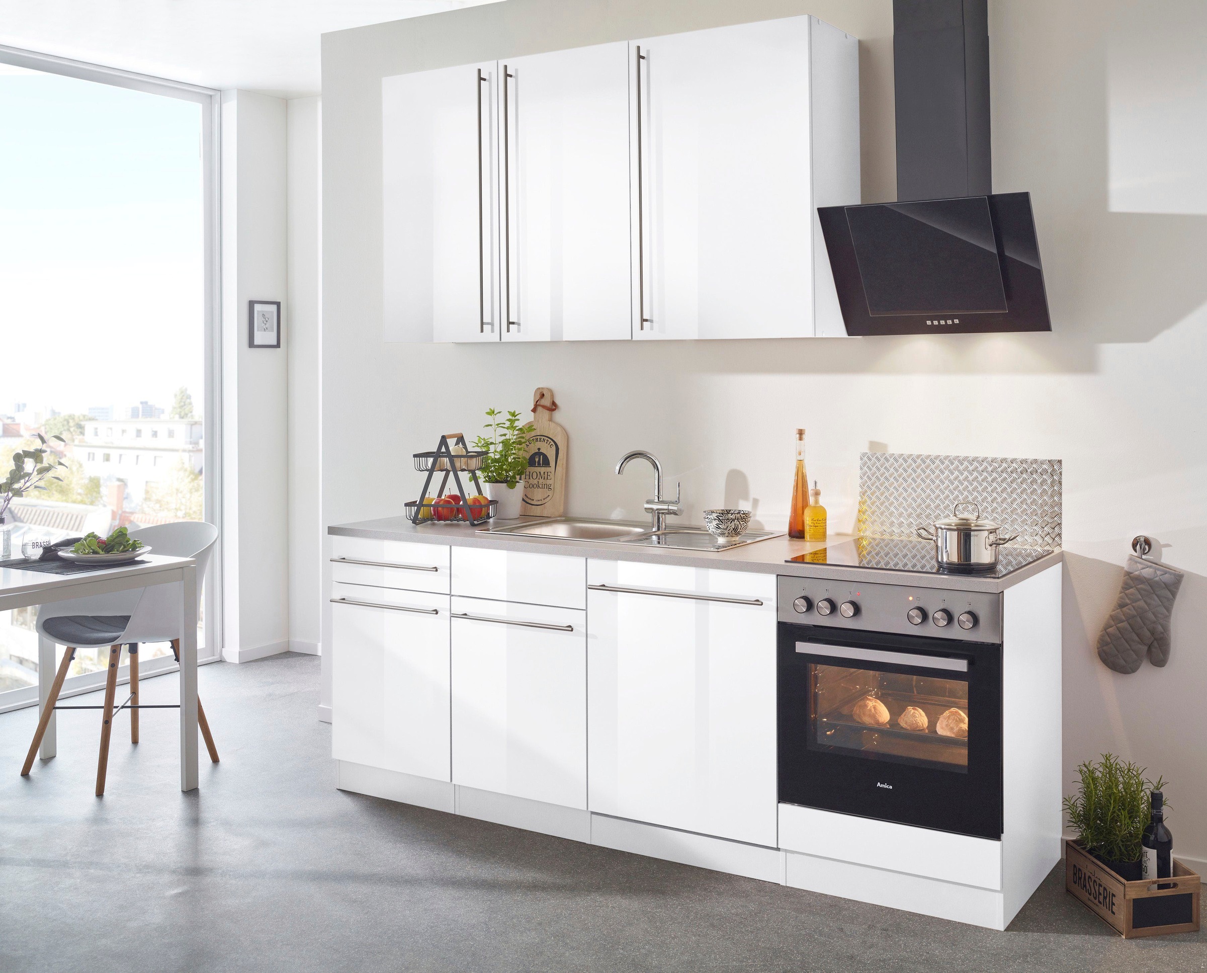 wiho Küchen Küchenzeile »Chicago«, ohne E-Geräte, Breite 220 cm günstig online kaufen