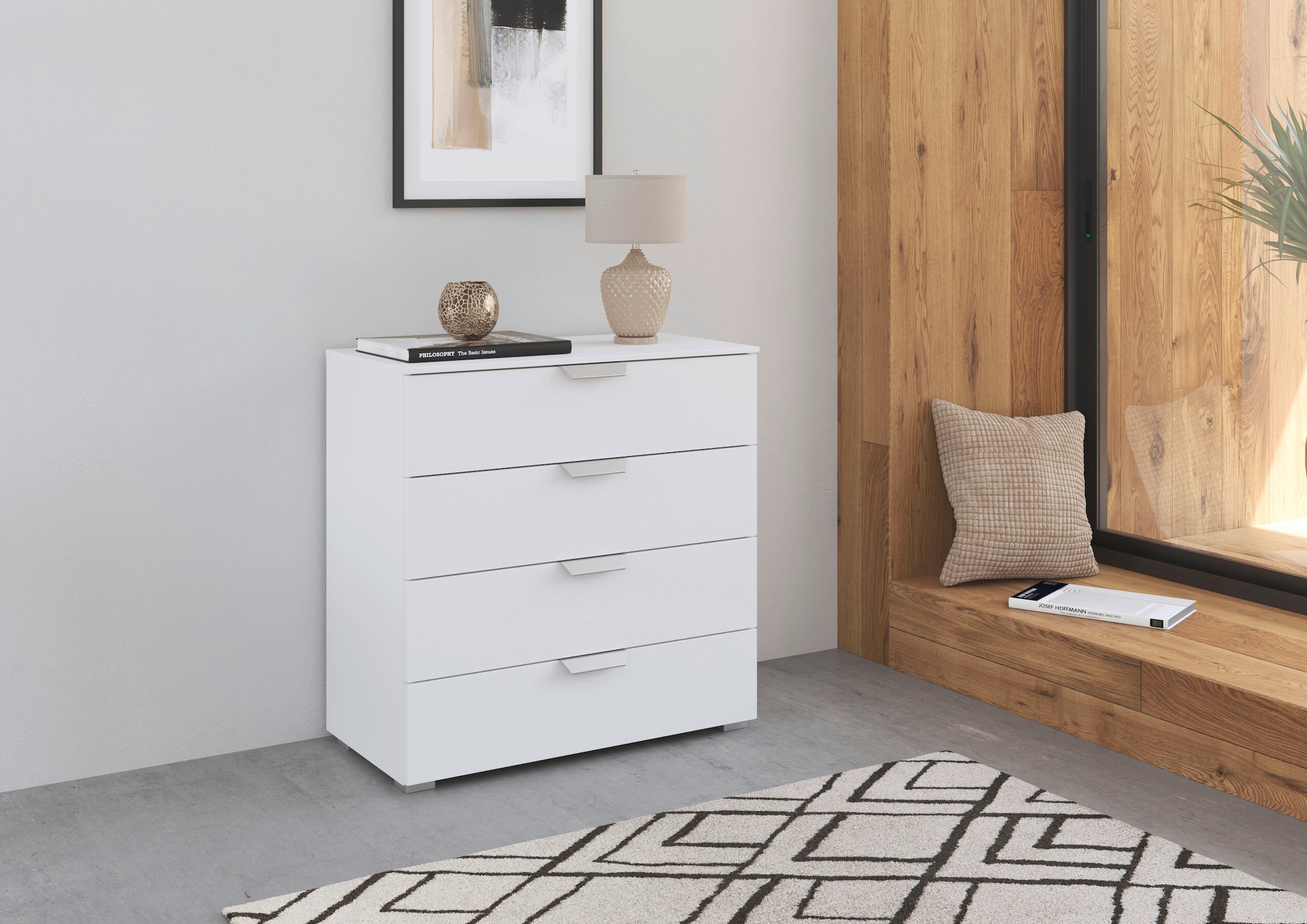 rauch Schubkastenkommode »Sideboard Schubladenkommode ORIAS mit Dekor- oder Hochglanzfront«, (Breite 80 cm inkl. Soft-Close-Funktion), vier große und geräumige Schubladen mit viel Stauraum MADE IN GERMANY