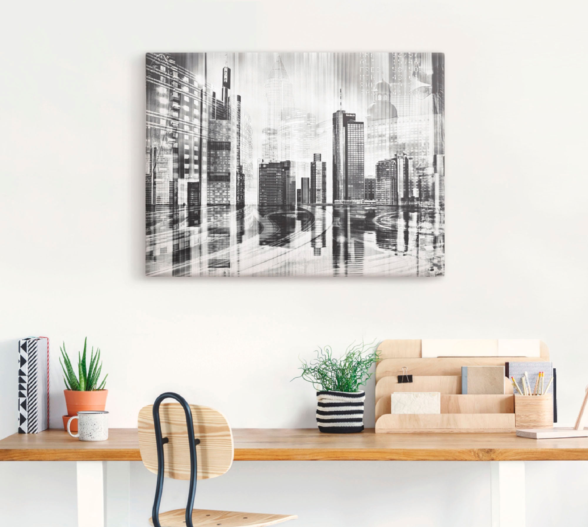Artland Wandbild »Frankfurt Skyline Collage 01«, Deutschland, (1 St.), als Leinwandbild, Wandaufkleber in verschied. Größen