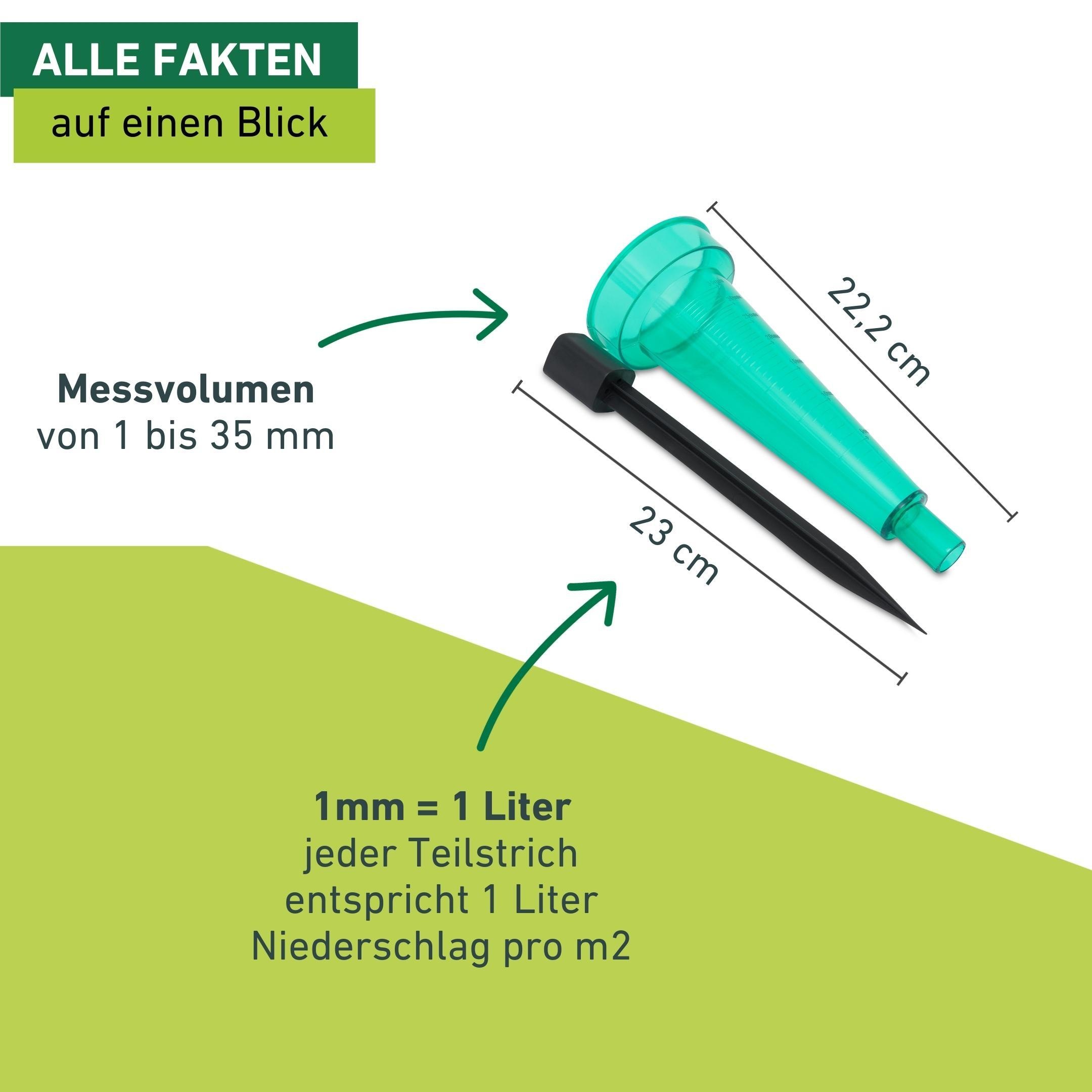 Windhager Regenmesser »mit Erdspieß, Niederschlagsmesser« () für Rasenaussaat, Blumen- oder Gemüsebeet, 22 cm, grün