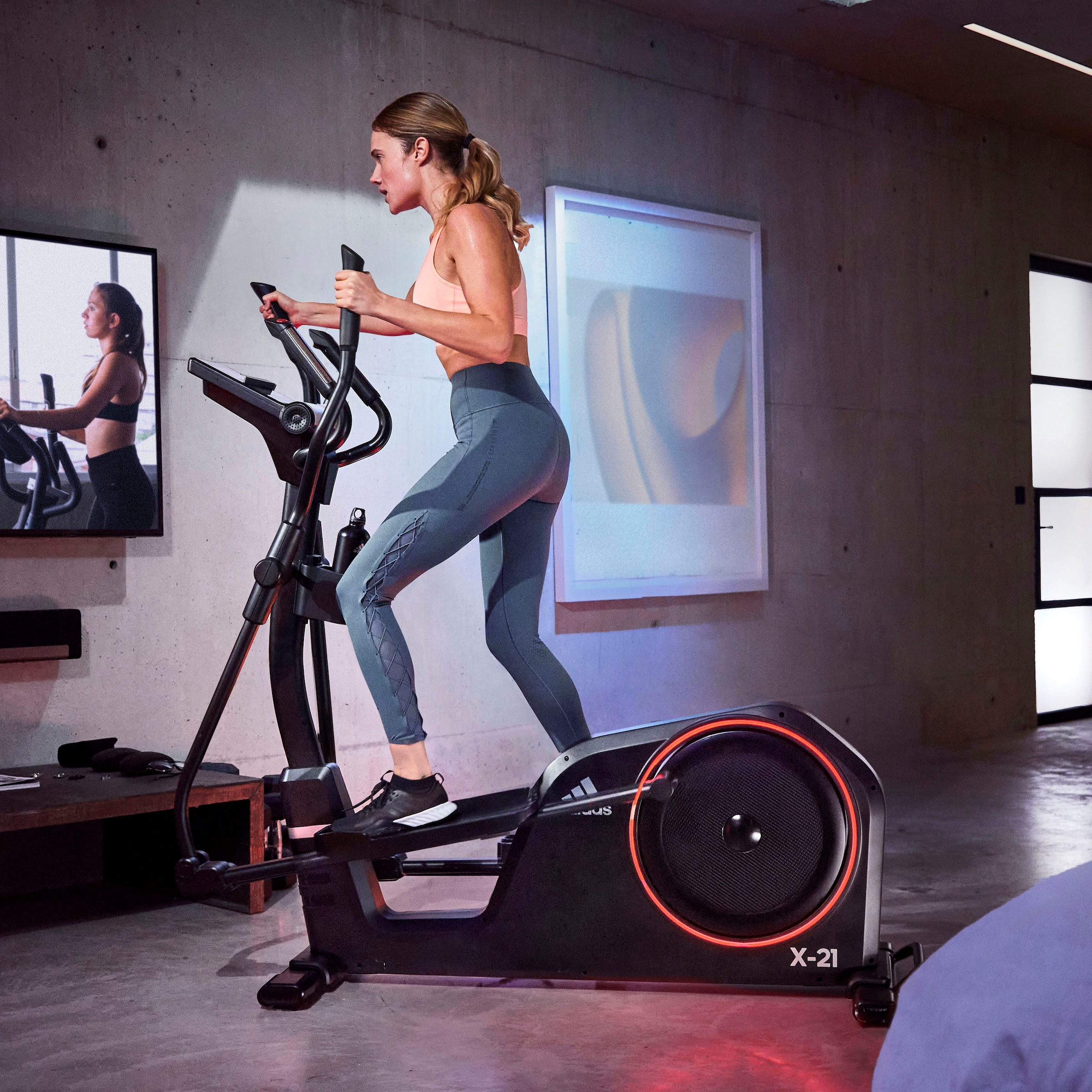 adidas Performance Crosstrainer-Ergometer »X-21«, (mit Tablet-Halterung, LED-Beleuchtung, mit Bluetooth und App-Funktion), Schwungmasse ca. 8 kg, 24 Widerstandsstufen