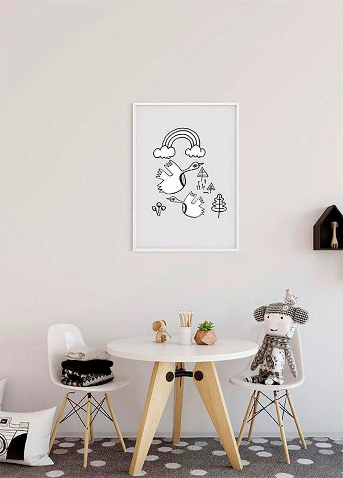 Komar Poster »Scribble Birdy«, Tiere, 1 Rechnung Wohnzimmer Kinderzimmer, Schlafzimmer, St.), (Packung, auf kaufen