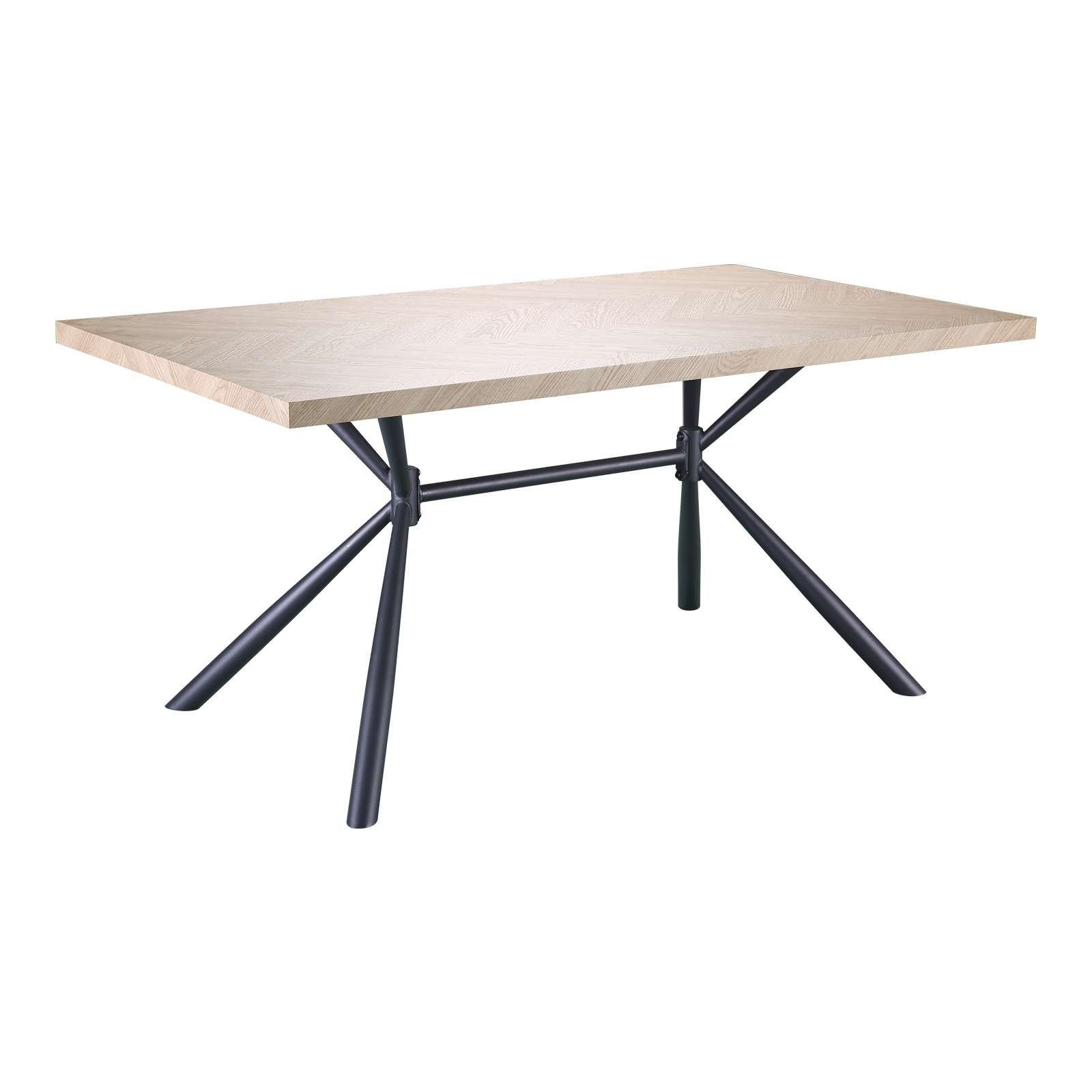 OTTO home Esstisch »Larchant« Tischplatte in Fischgrätoptik, schwarze Metal günstig online kaufen