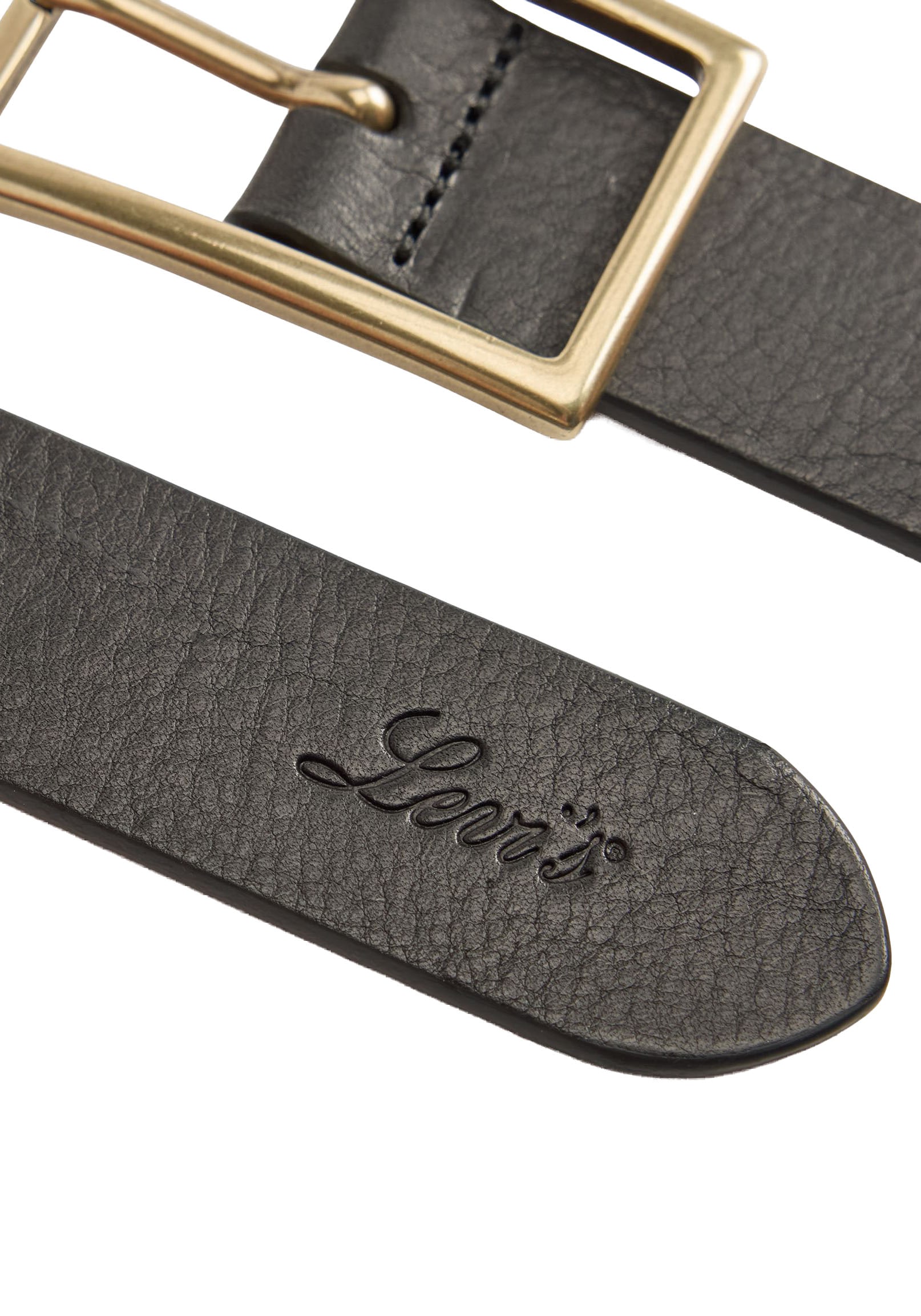 Levi's® Ledergürtel »RECTANGLE BELT«, mit goldfarbener Schließe und Logoprägung