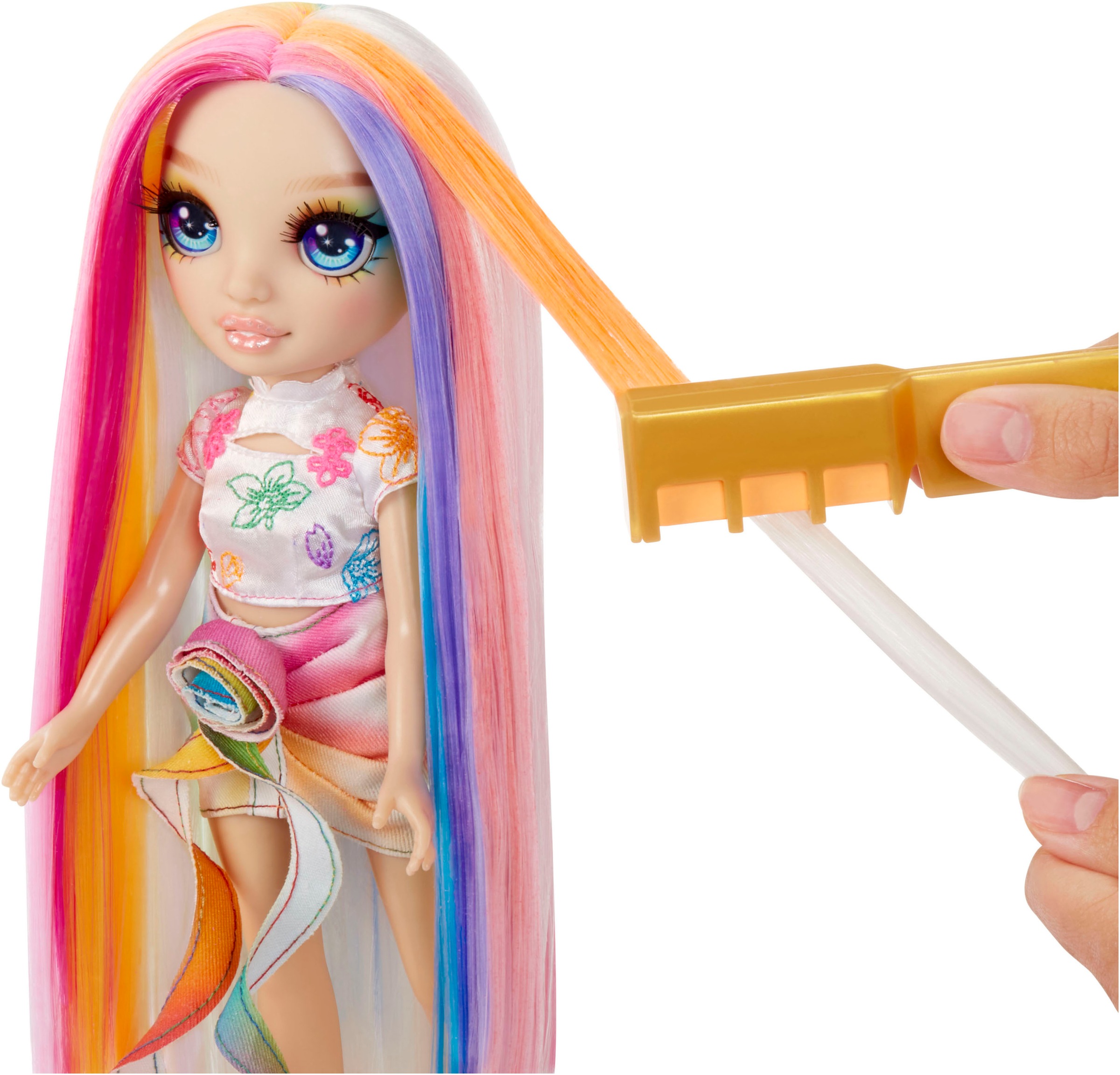 RAINBOW HIGH Anziehpuppe »Rainbow High Hair Chalk & Style Doll- Amaya (Rainbow)«