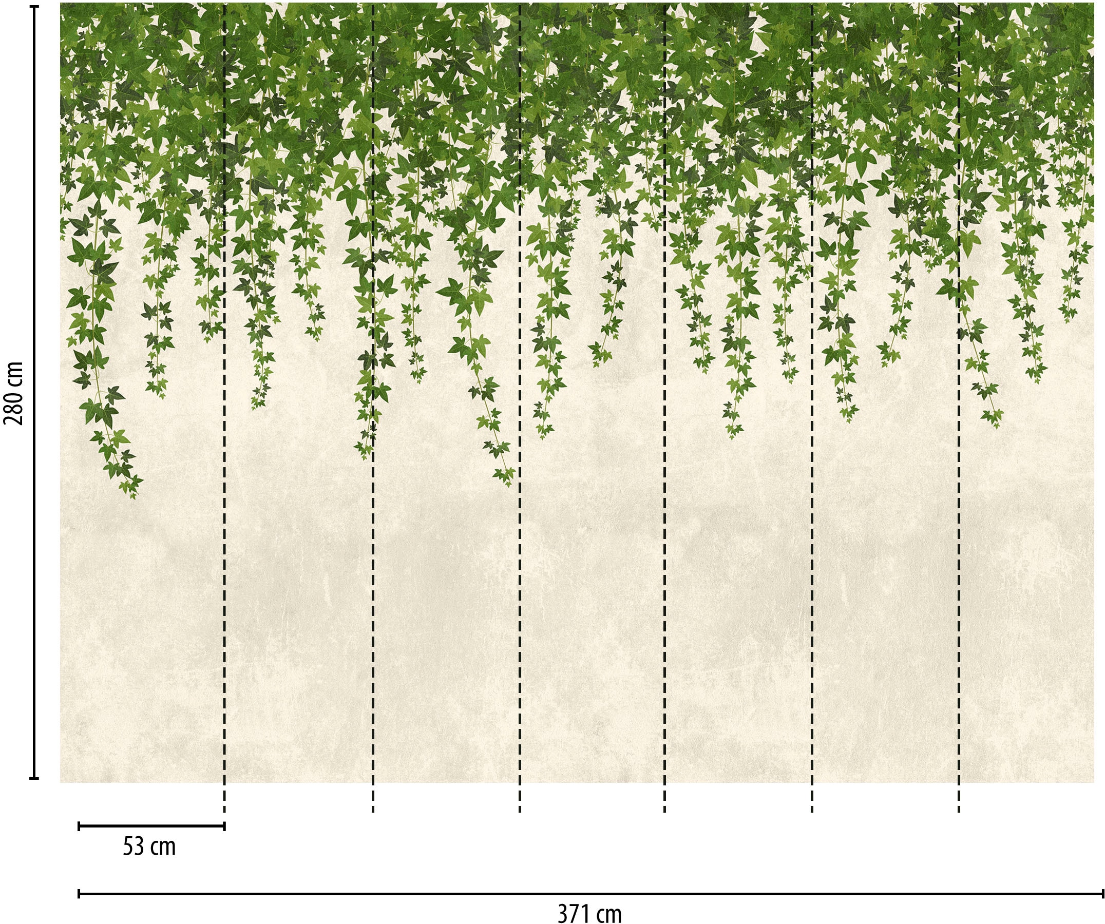 living walls Fototapete »The Wall«, botanisch-natürlich-matt, Fototapete Modern Tapete Blätter Tapeten Wohnzimmer modern Design Büro