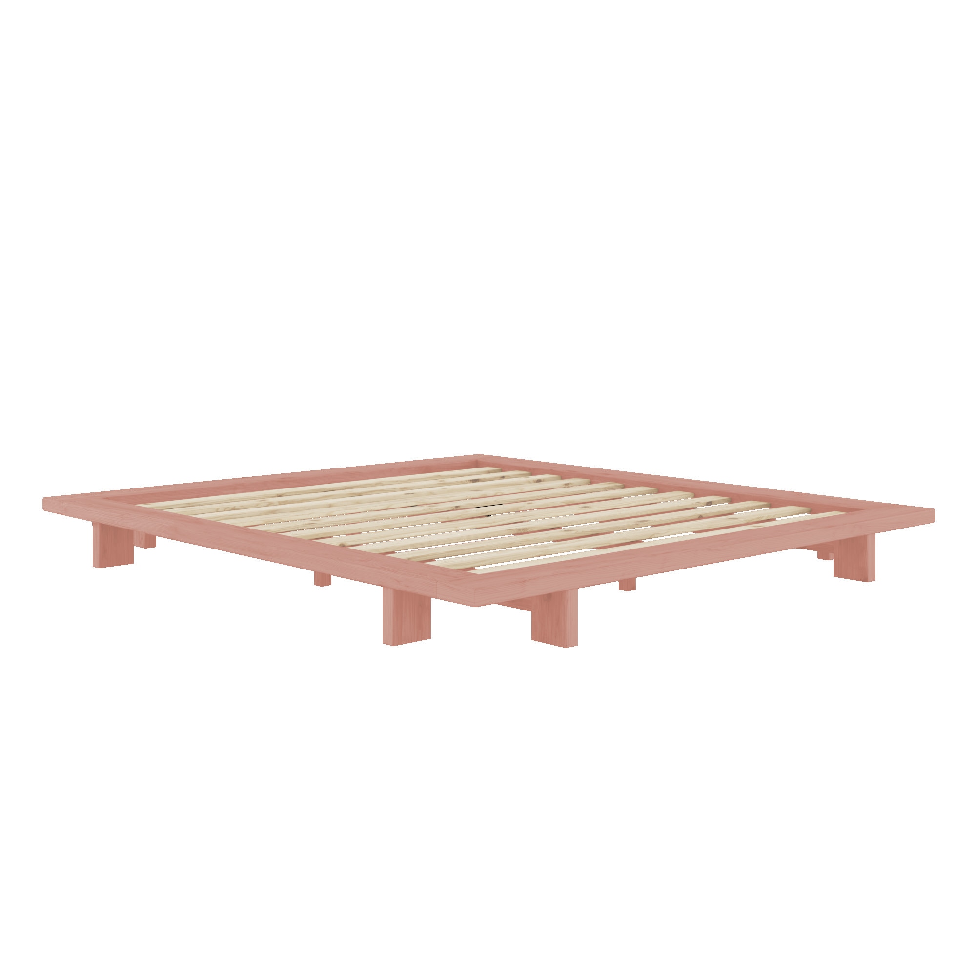 Karup Design Bettgestell »JAPAN BED, Futonbett, Bodenbett, Holzrahmen, Jugendbett, Holzbett«, Massivholzbett mit Lattenrost, Kiefer massiv, Doppelbett ohne Kopfteil