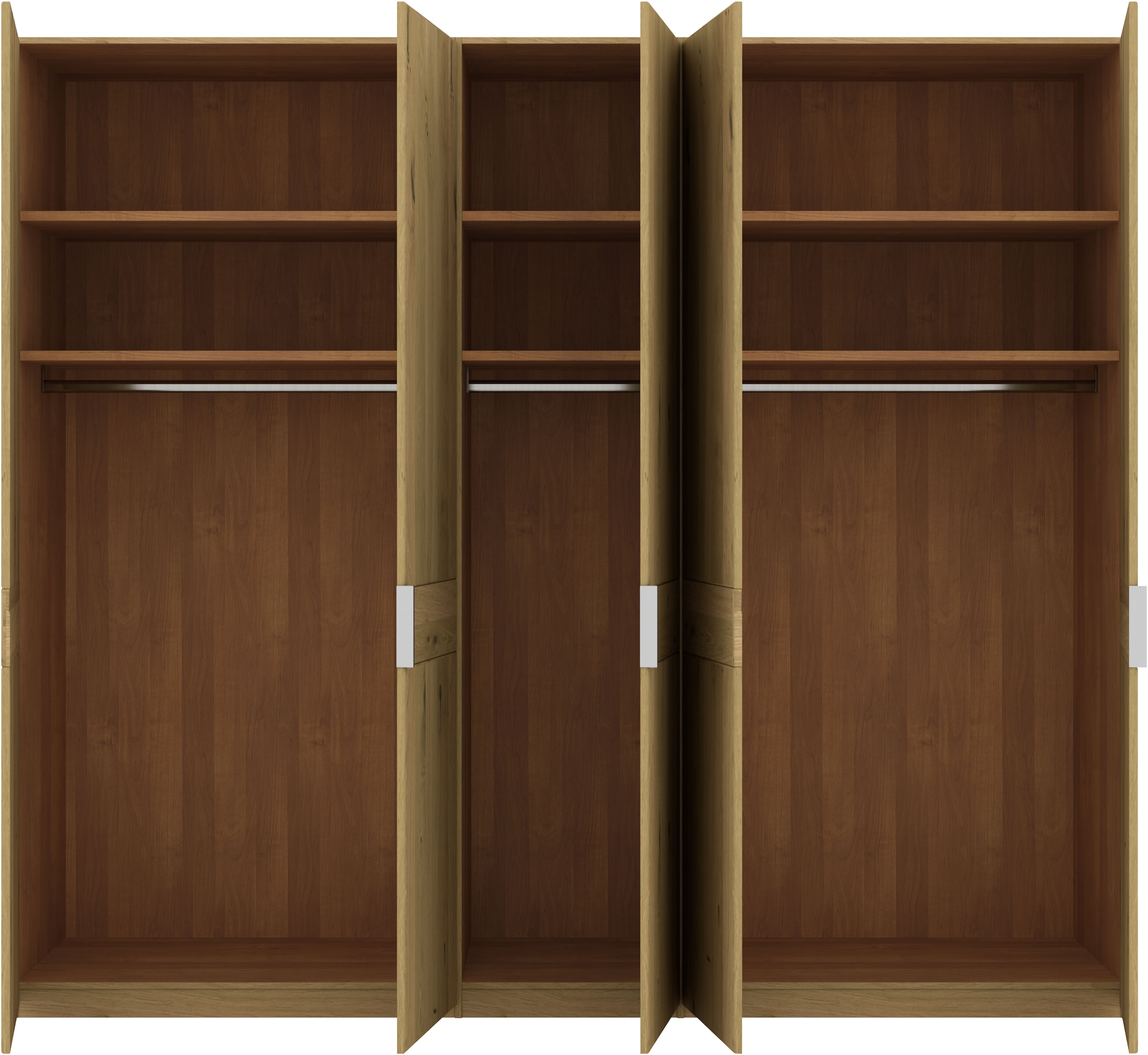Musterring Drehtürenschrank »Savona, Kleiderschrank, Schrank, Garderobe, teilmassiv Eiche«, (mit Türdämpfern, in 5 Breiten & 2 Höhen, extra Böden, MADE IN GERMANY), Türen in Bianco-Eiche massiv, mit Querriegel, verschiedene Größen