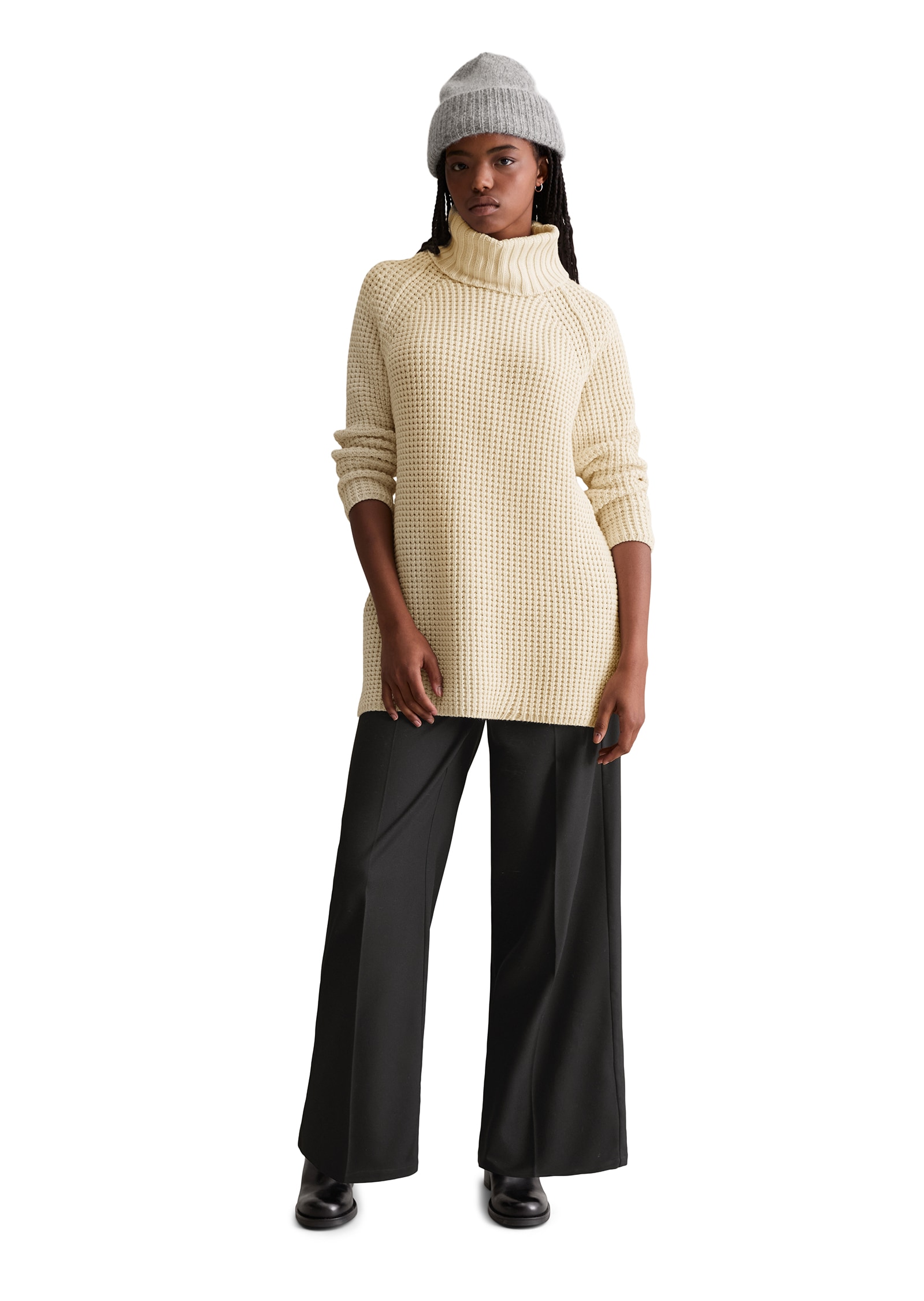 Marc O'Polo DENIM Rollkragenpullover relaxedfit, aus Organic Cotton-Mix, mit lässiger Waffel-Struktur