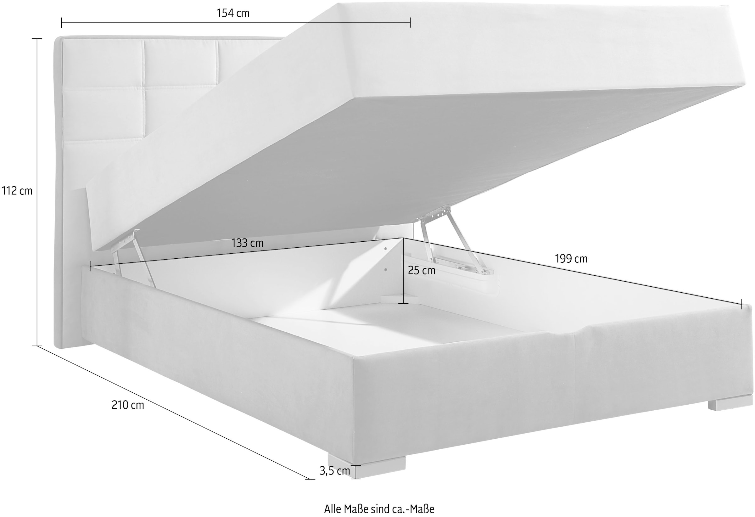 Maintal Boxspringbett, mit Bettkasten und Topper