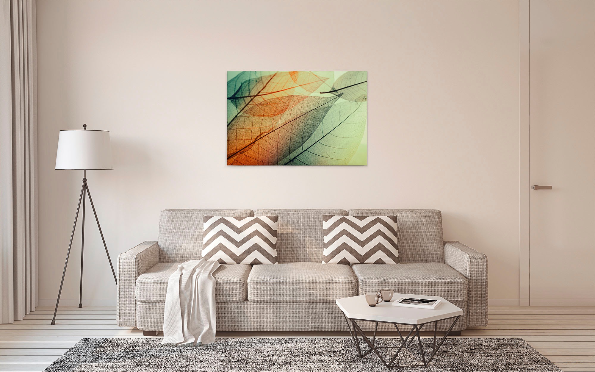 A.S. Création Leinwandbild »Limpid Leaf«, Kunst-Natur-Kinder, (1 St.), Keilrahmen Moderne Blätter Bunt Leinwand-Bild Wohnzimmer modern Kinder
