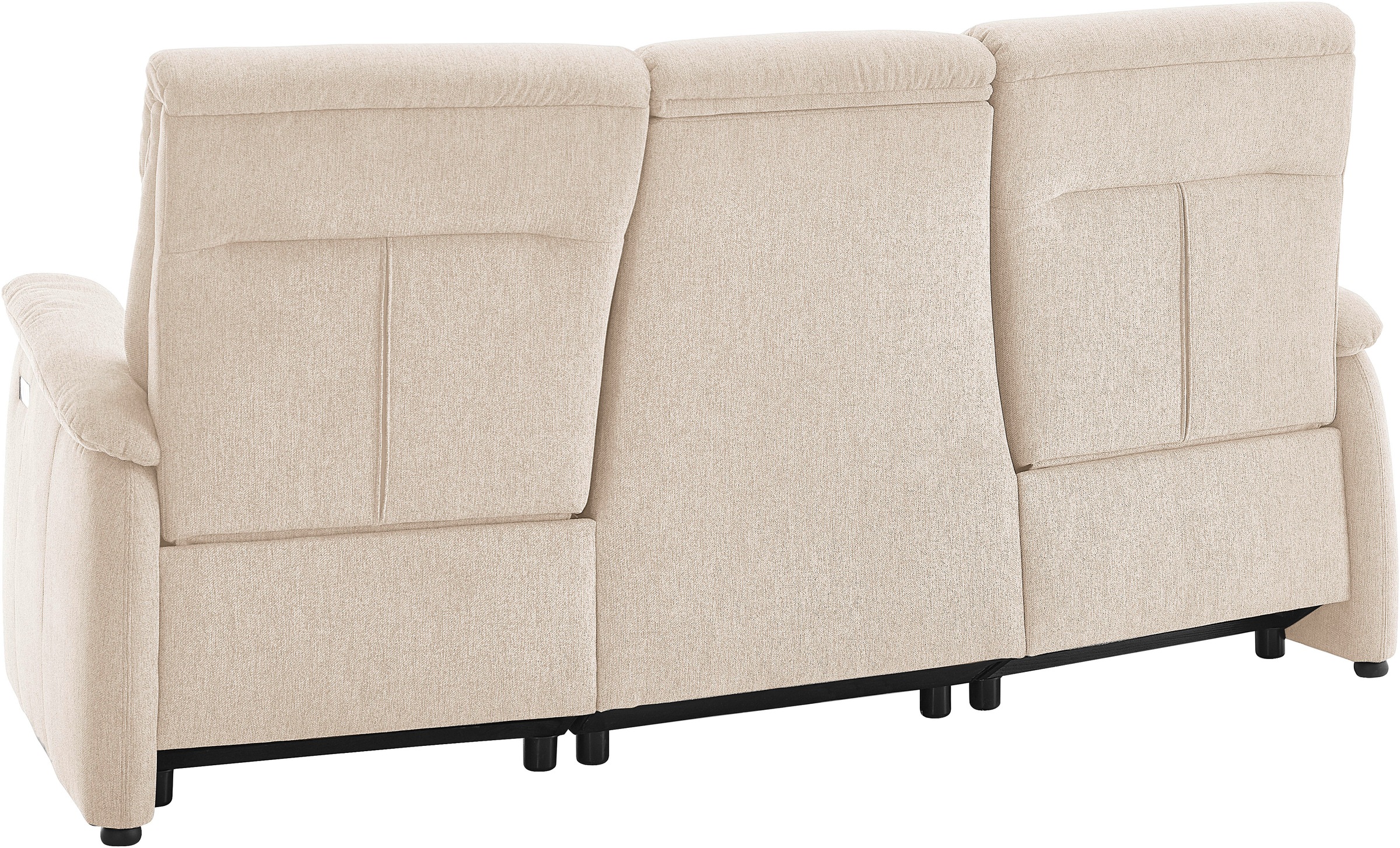 Home affaire Polstergarnitur »Turin, 2,5- & 3-Sitzer mit elektrischer Relaxfunktion« Set, 3-Sitzer mit Tischelement inkl. USB-Ladestation & Steckdose, 4 tlg. tlg. inkl. Tisch, USB & Steckdose, Federkern & pflegeleichtem Bezug