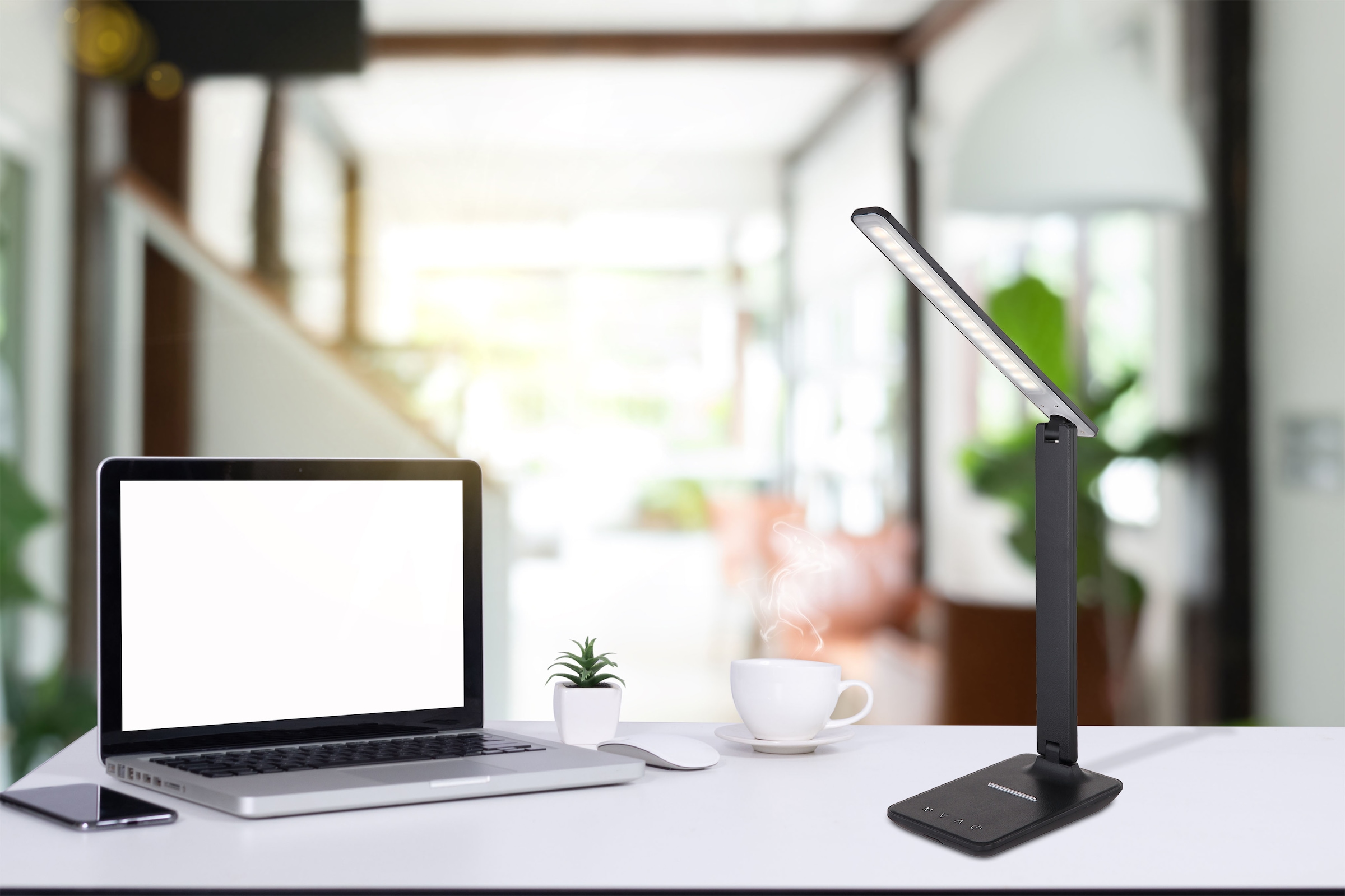 GLOBO LIGHTING LED Tischleuchte »BULLA«, Leuchtmittel LED-Modul | LED fest integriert, Tischlampe/Arbeitszimmer/Bürotischleuchte/schwarz