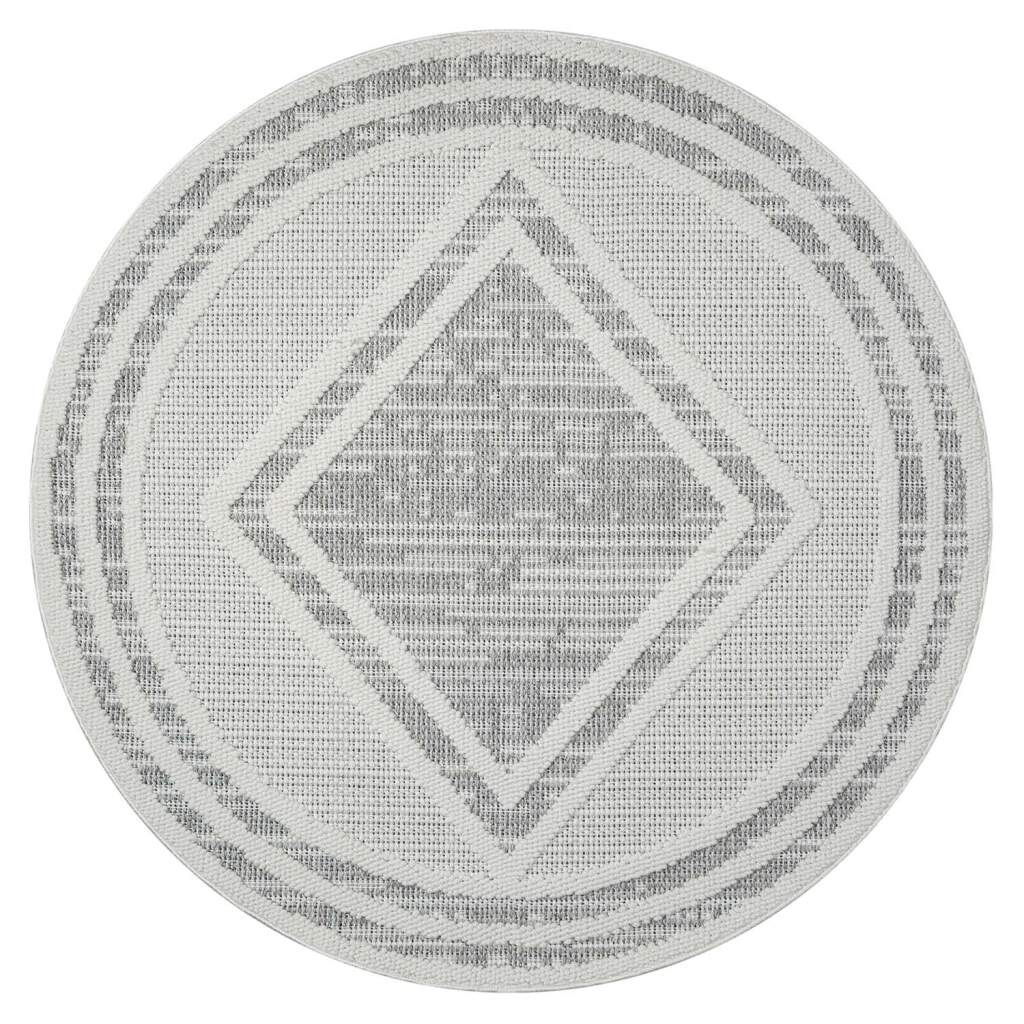 Carpet City Teppich »LINDO 8853«, rund, 11 mm Höhe, Kurzflor, Hochtief-Muster/ 3D-Effekt, Boho-Stil, Wohnzimmer
