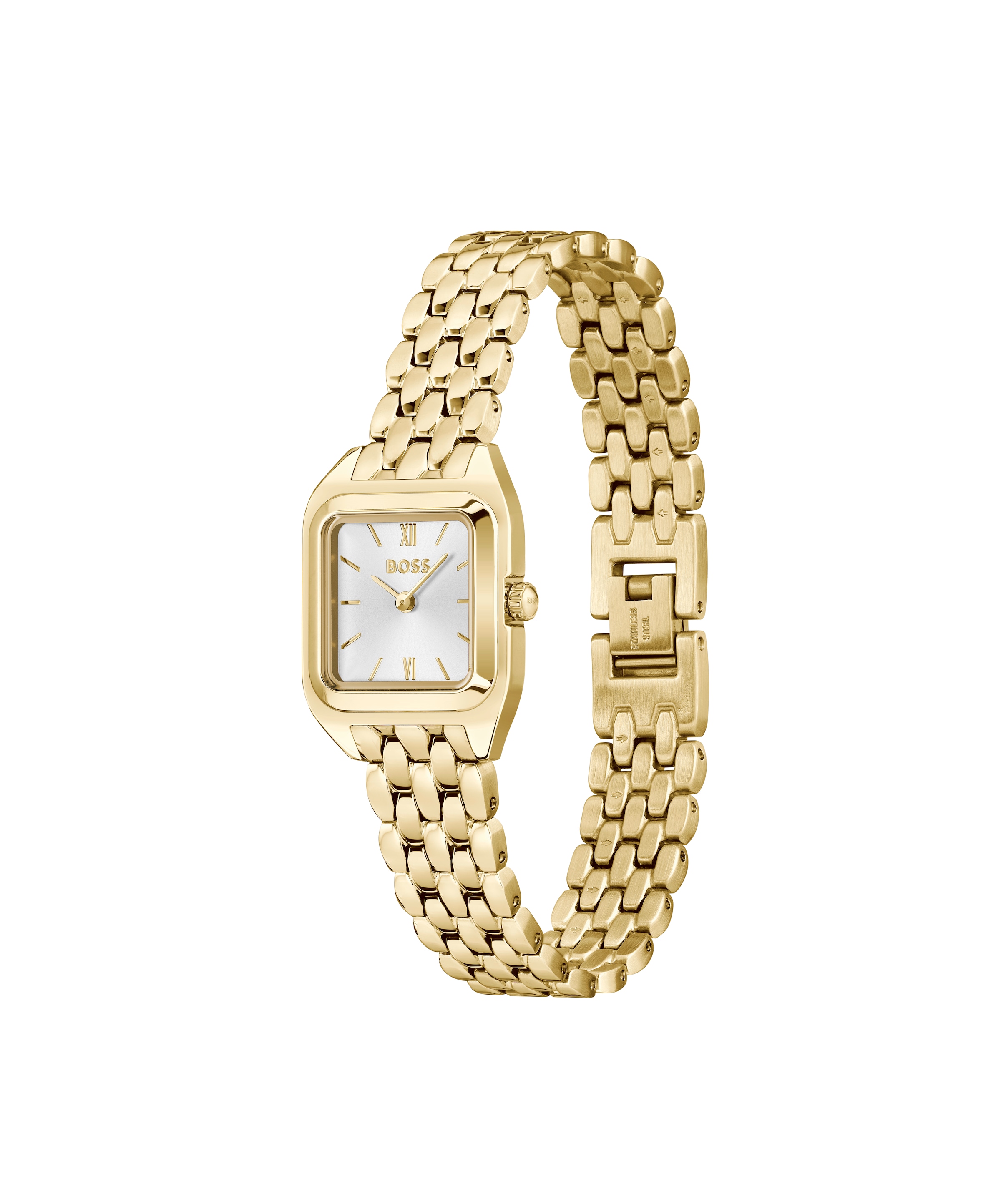 BOSS Quarzuhr »MAE PETITE«, Armbanduhr, Damenuhr, Edelstahlarmband, analog