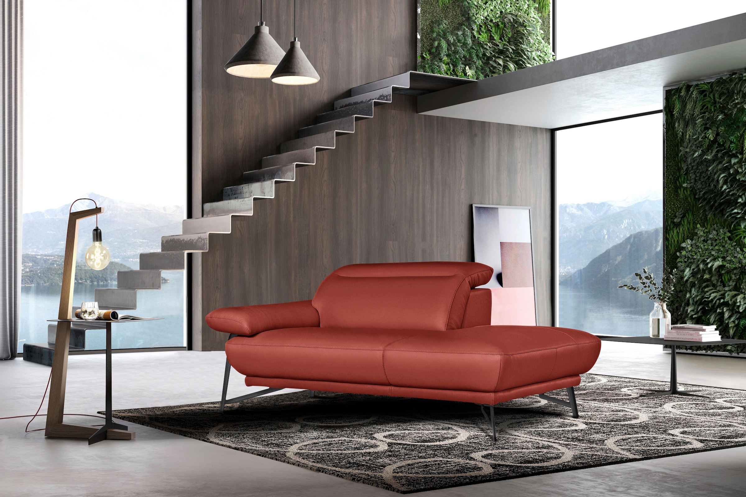 Egoitaliano Polstergarnitur »Anais, Design mit hohem Sitzkomfort für mehr Bequemlichkeit«, Set: bestehend aus Sofa und Ottomane, inkl. Kopfteilverstellung