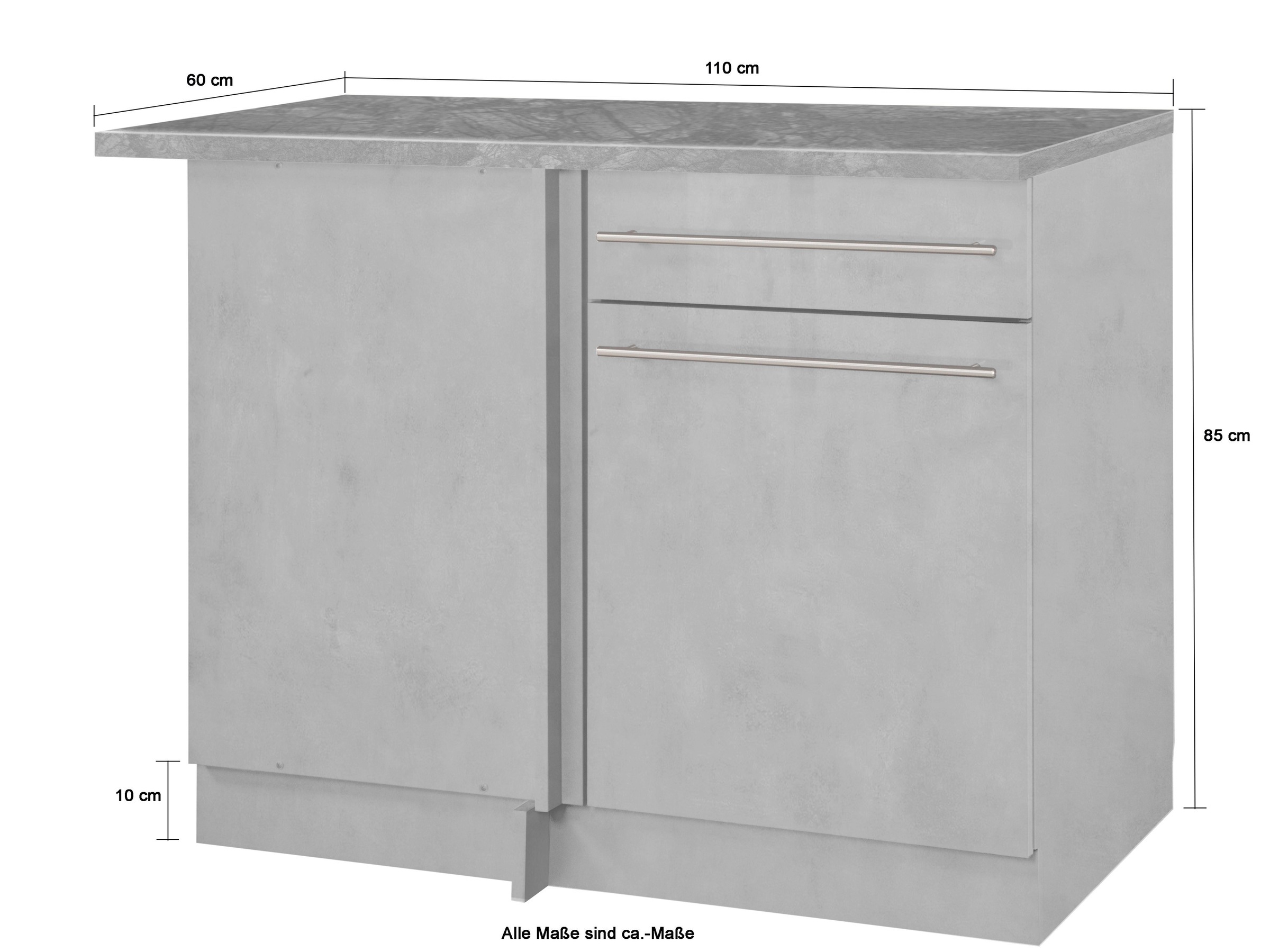 wiho Küchen Eckunterschrank »Chicago« 110 cm breit, für eine optimale Raumnutzung
