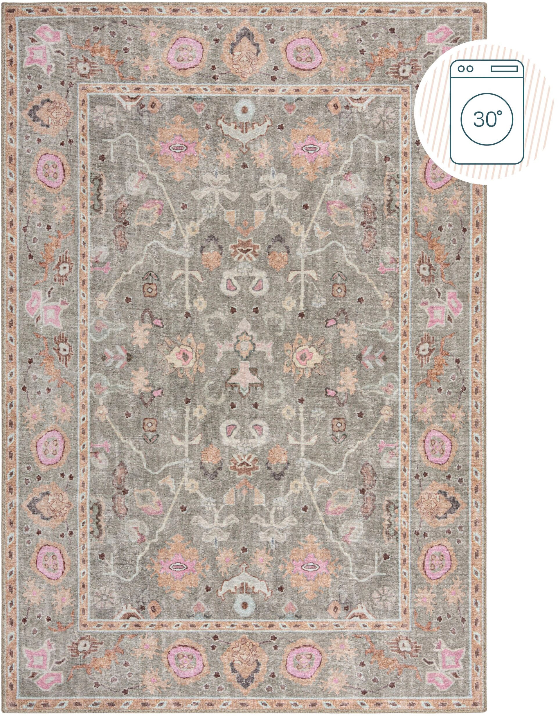 FLAIR RUGS Teppich »Una«, rechteckig, 4 mm Höhe, Waschbarer Traditioneller günstig online kaufen