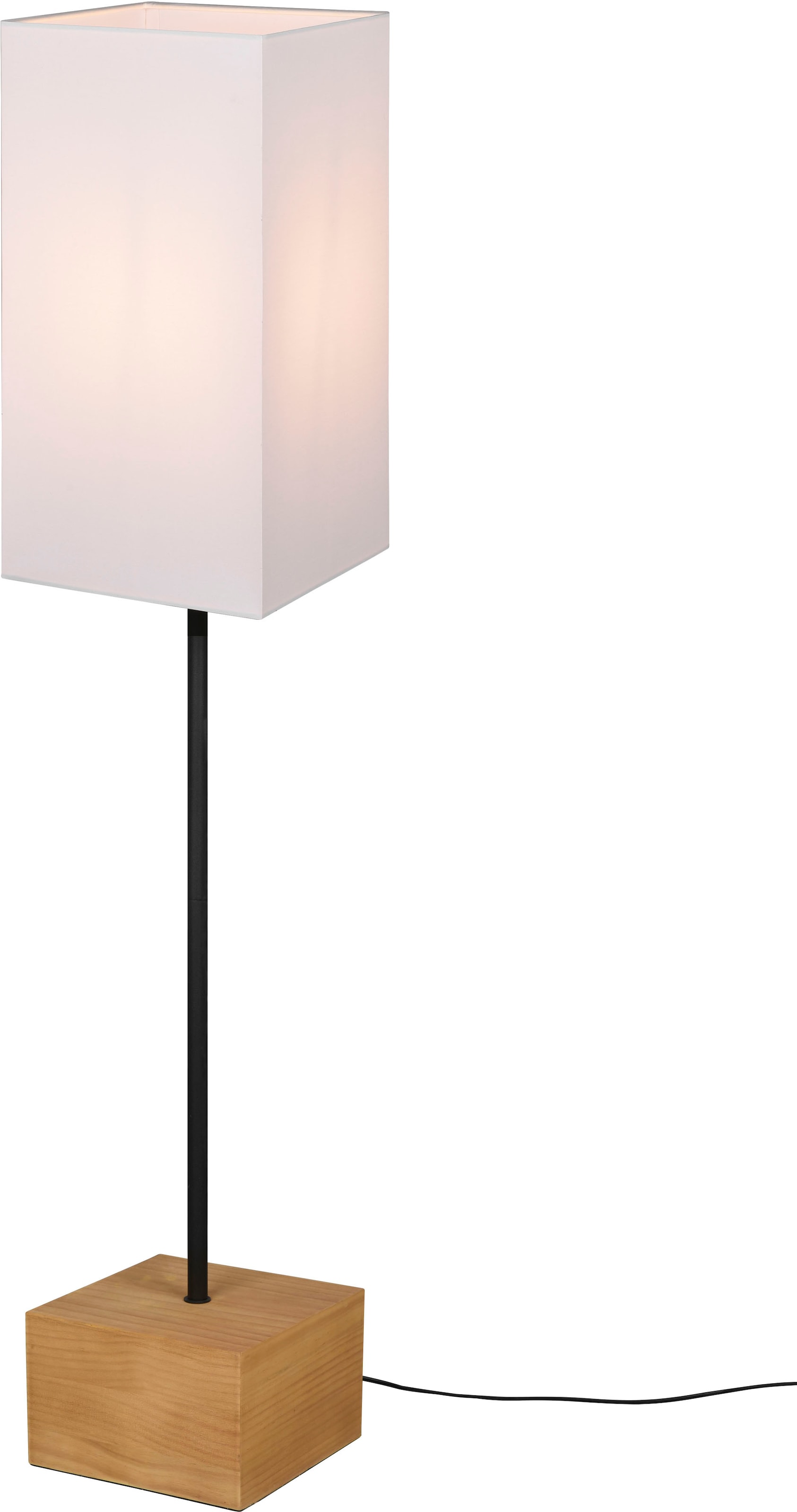 TRIO Leuchten Stehlampe »Woody«, 1 flammig-flammig, Holz Stehleuchte  Stoffschirm Fußschalter exkl 1xE27 max 60W Höhe 150cm online bestellen