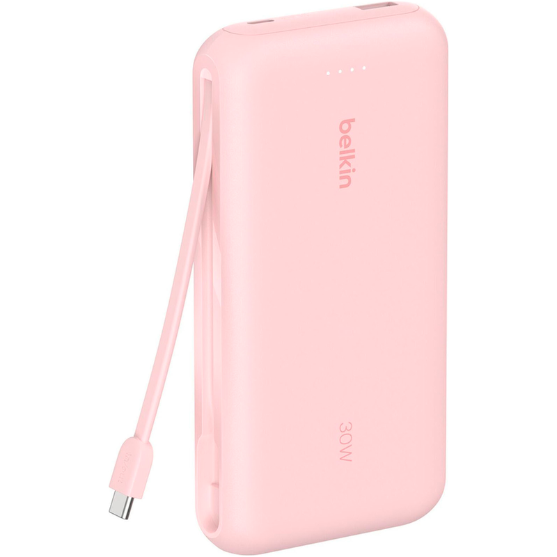 BELKIN Powerbank »BOOST CHARGE 20K mit integriertem Kabel 20.000mAh« BOOSTCHARGEPowerDeliveryPowerbank20000mAhblack Pink Integriertes USB-C-Kabel