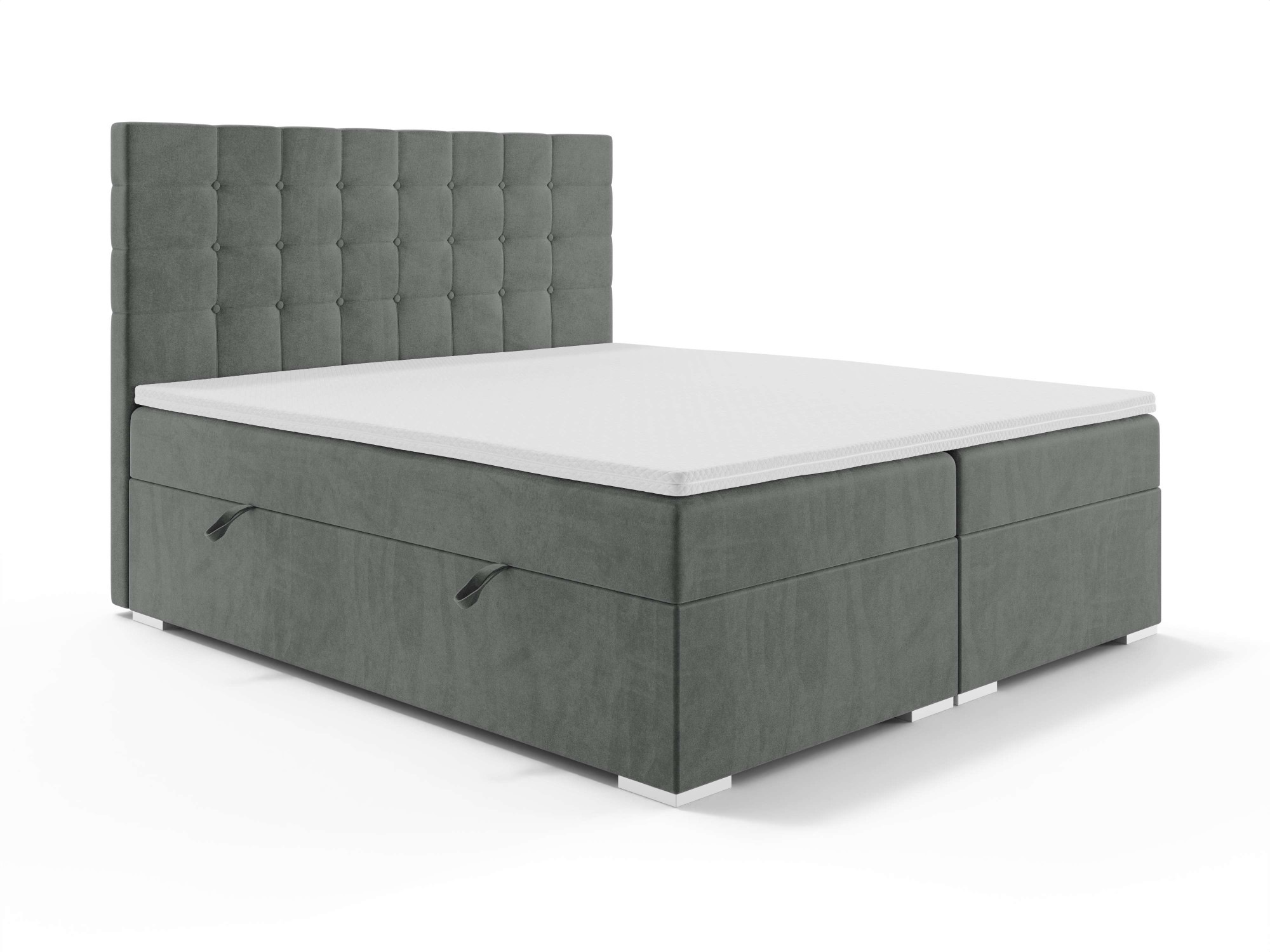 INOSIGN Polsterbett »Semla mit Matratze und Topper, in 3 Breiten (140, 160 und 180 cm)«, Boxspringbett mit Kopfteil, Bettkasten, Matratze (BFK/TFK) und Topper