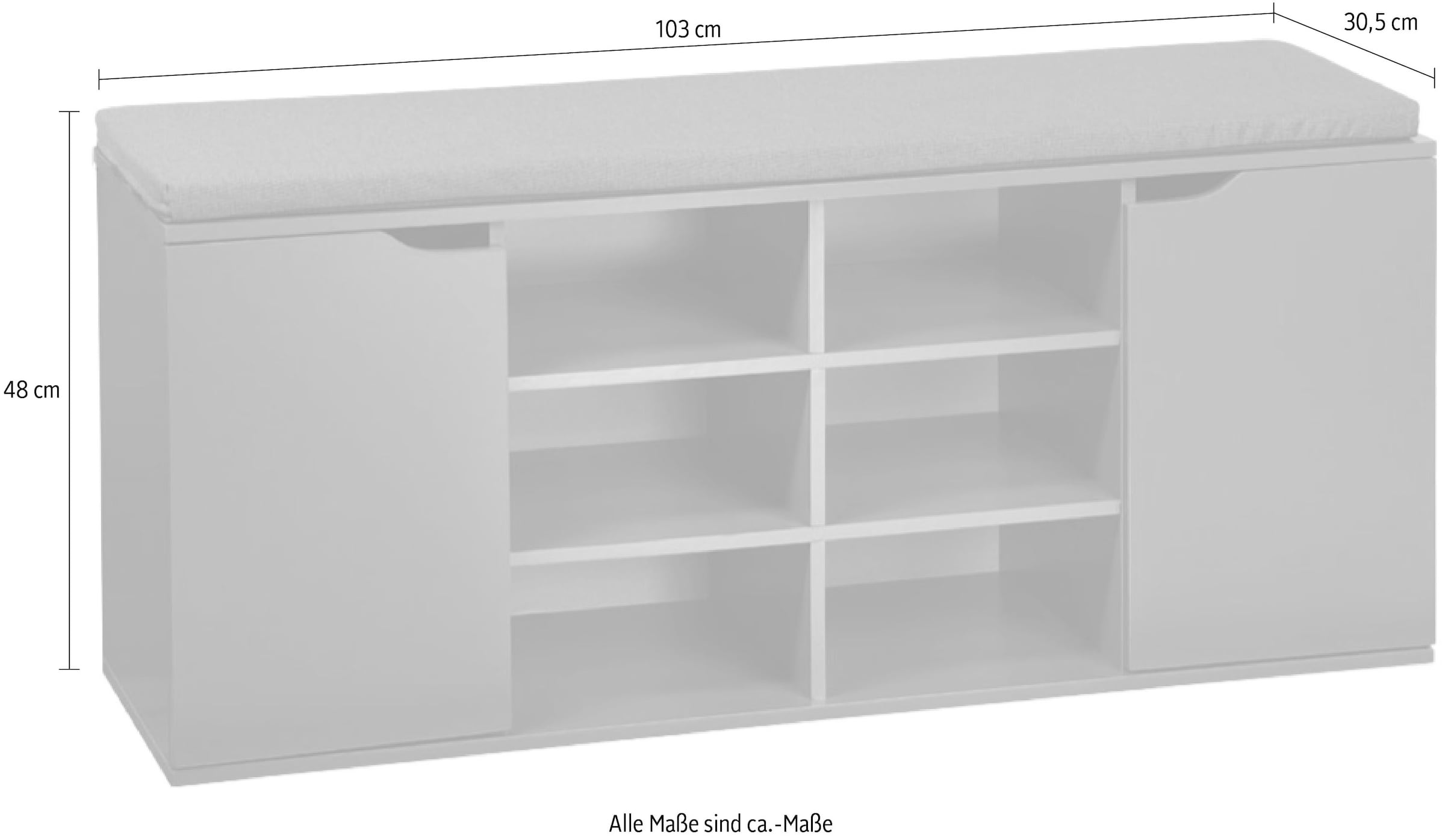 KESPER® Schuhschrank »Schuhschrank mit Sitzkissen, 2 Türen, FSC«