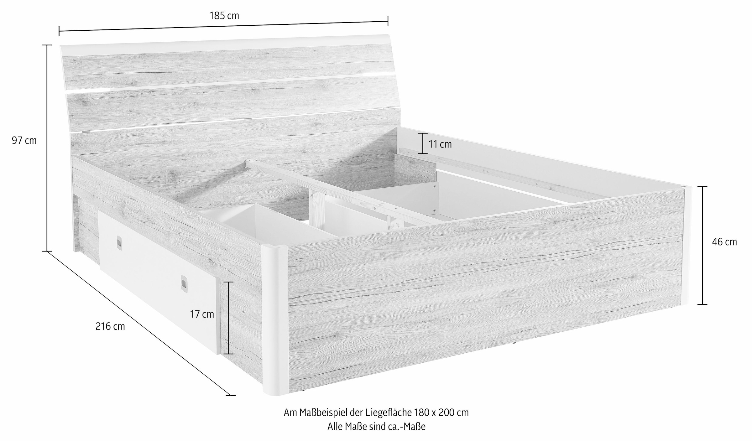 4. Bild von Schlafkontor Stauraumbett Mars, inklusive 2 Schubkästen und LED-Beleuchtung