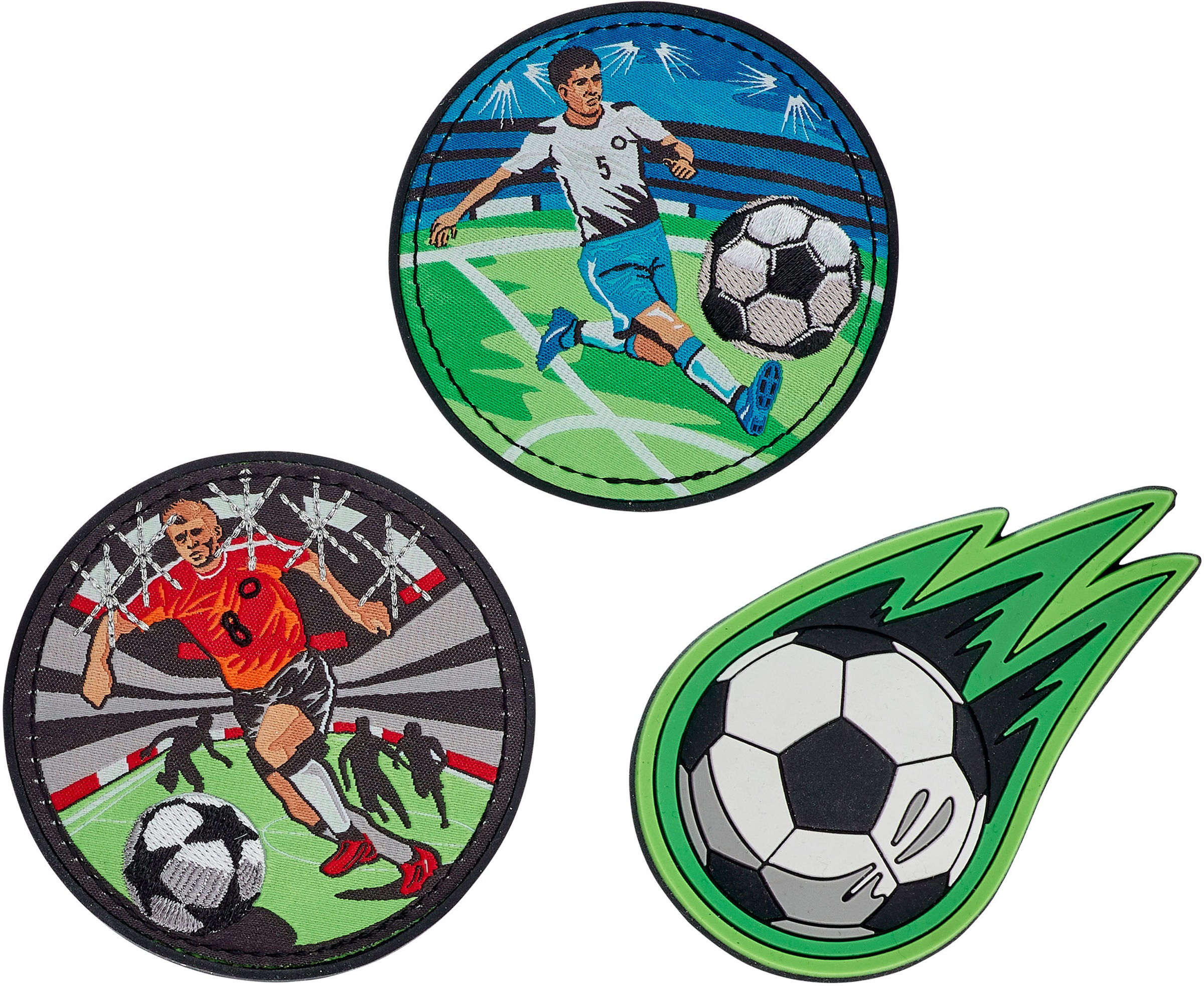 DerDieDas® Schulranzen »ErgoFlex MAX - Soccer Green«, reflektierende Details, mit 3 Buttons; enthält recyceltes Material