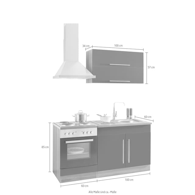 HELD MÖBEL Küchenzeile »Samos«, mit E-Geräten, Breite 160 cm auf Raten  kaufen
