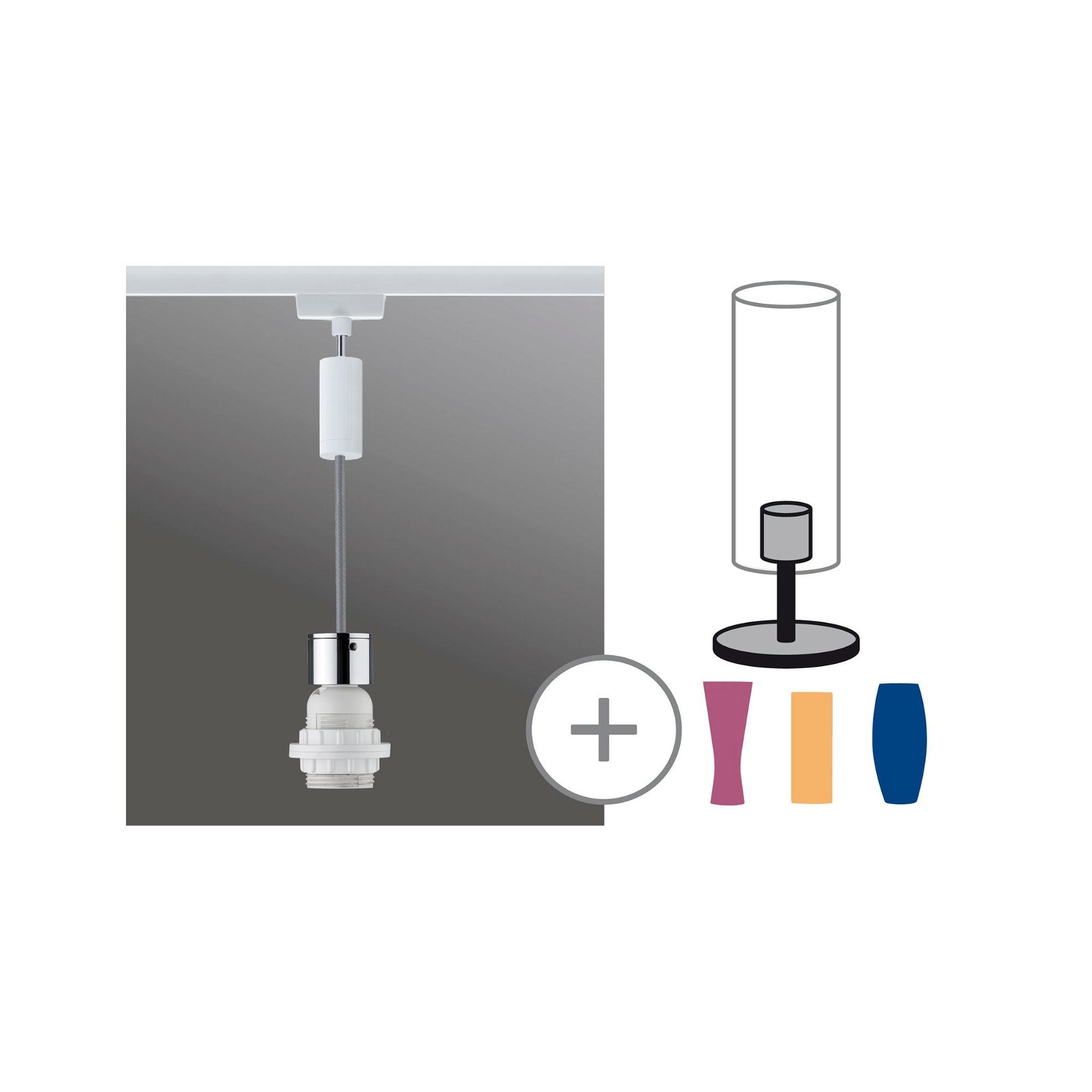 Paulmann Schienensystem-Leuchten »URail Pendel 2Easy E27 max. 20W dimmbar 230V«, dimmbar