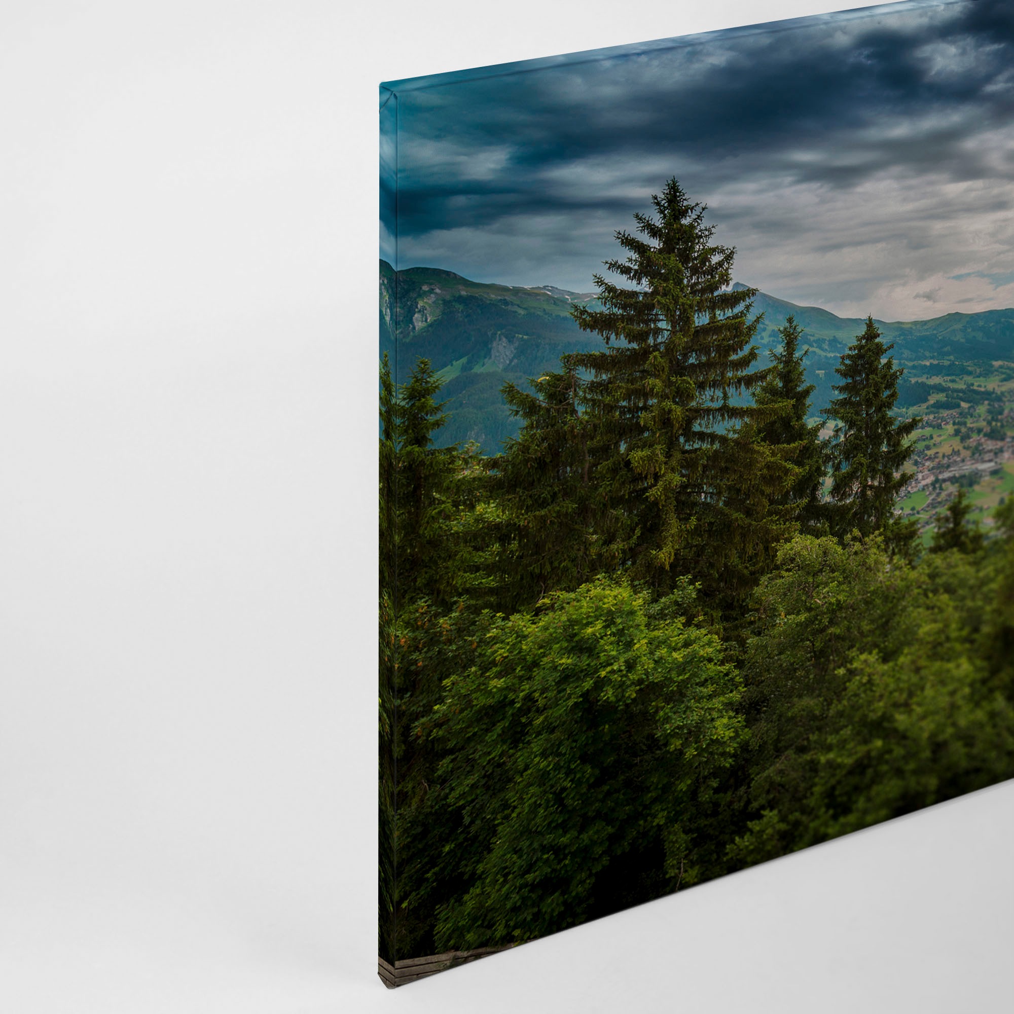 A.S. Création Leinwandbild »Mountain Views«, Kunst-Landschaft-Kinder, (1 St.), Bild Landschaft Bäume Gebirge Keilrahmen Leinwand-Bild Wohnzimmer Wand