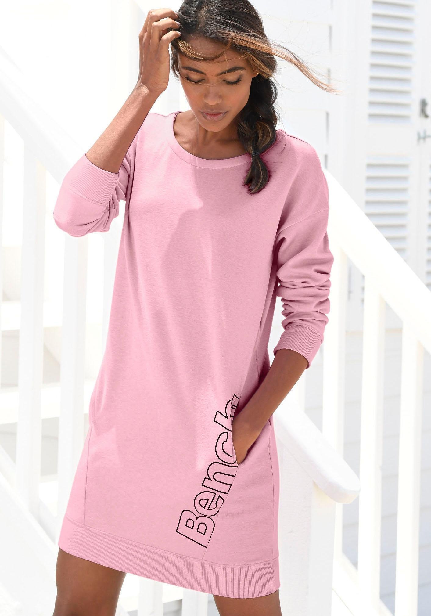 Bench. Loungewear Sweatkleid, Logoprint seitlichem mit online kaufen