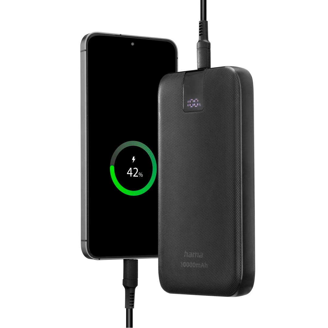 Hama Powerbank »Power Pack 10000 mAh (Schnellladen, 2x USB-C 1x USB-A, mit Ladekabel)«, 10000 mAh, Schnellladefunktion mit Power Delivery, Qualcomm® Quick Carge™ 3.0