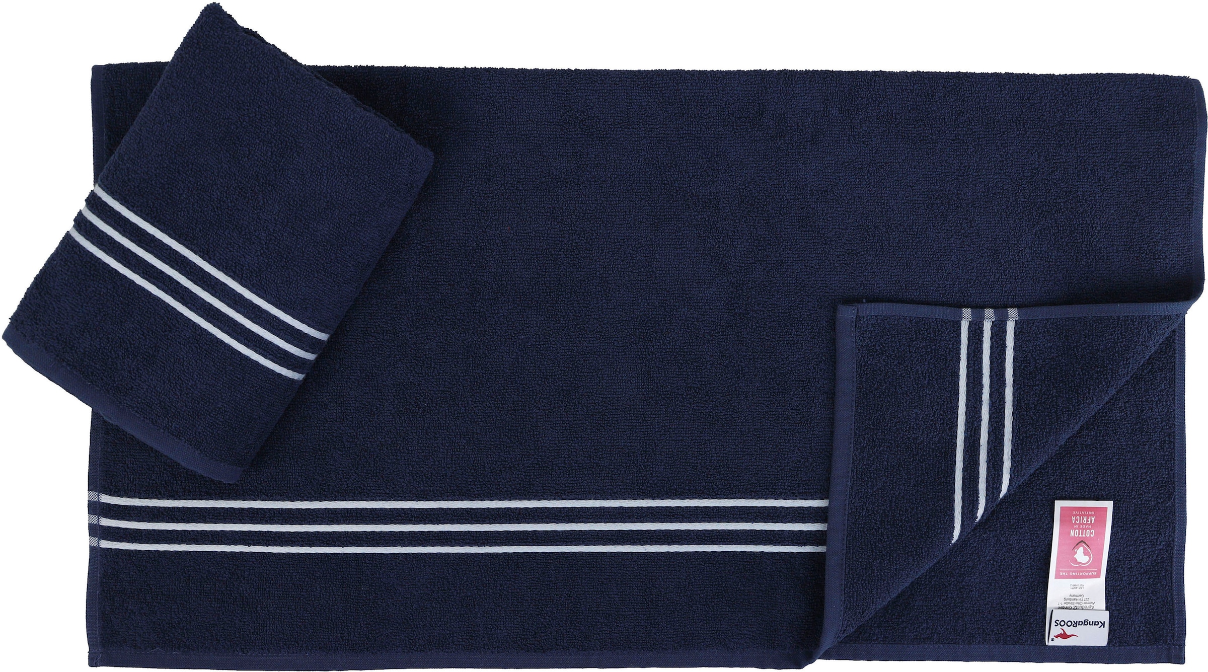 KangaROOS Handtuch Set und Baumwolle bestellen Handtuch-Set Streifenbordüre, mit einfarbiges bequem 100% 6 Walkfrottier, Set, tlg., aus »Dalia«, schnell