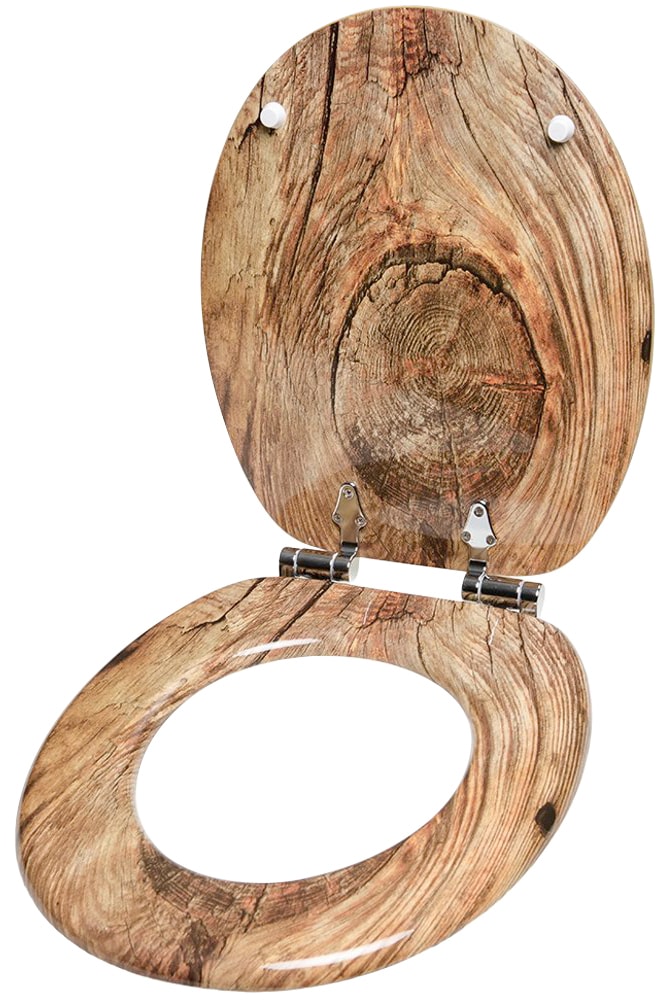 Sanilo Badaccessoire-Set »Rustikal«, (Komplett-Set, 3 tlg.), bestehend aus WC-Sitz, Badteppich und Waschbeckenstöpsel
