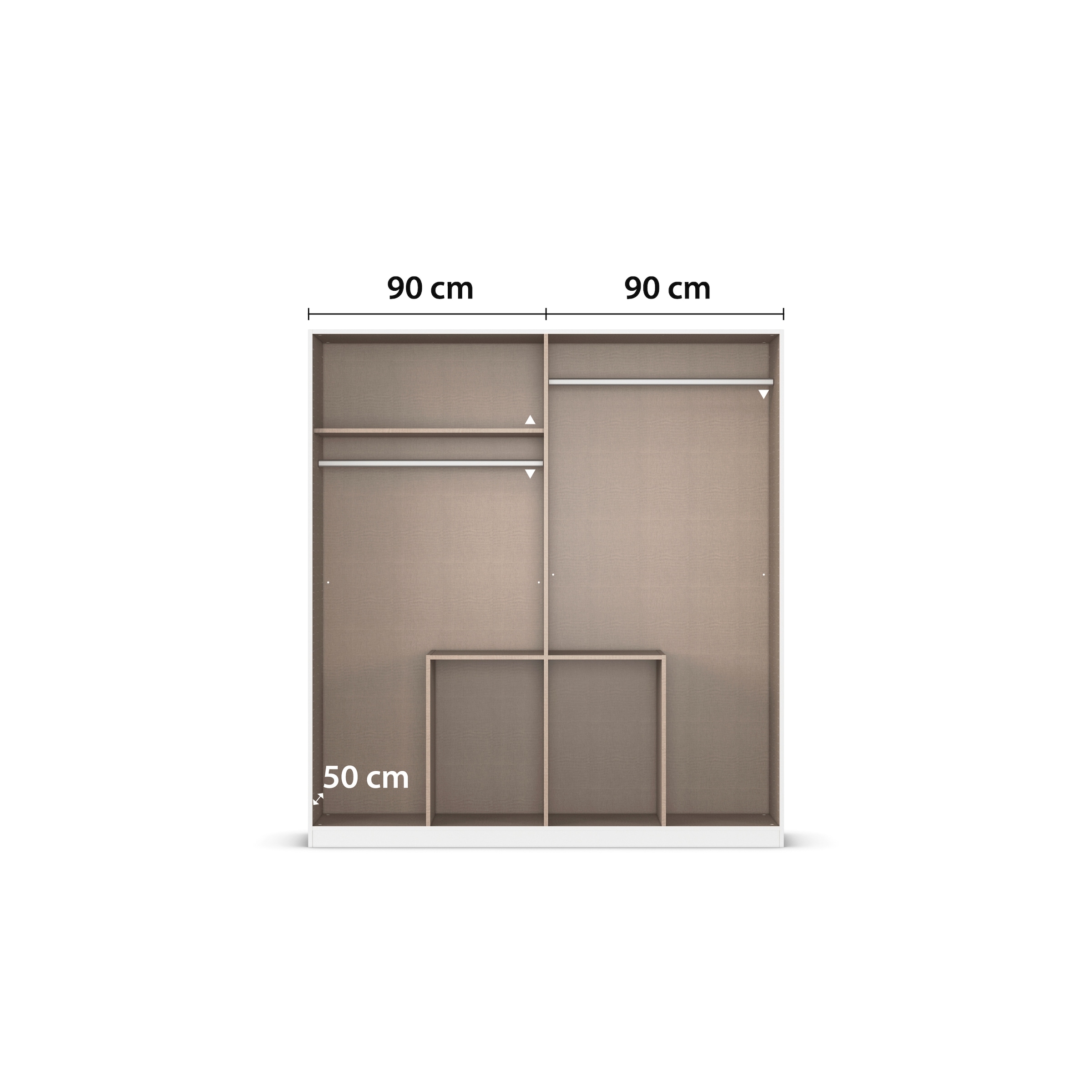 rauch Drehtürenschrank »Kleiderschrank Schrank Garderobe Wäscheschrank BRISTOL in 2 Breiten«, grifflose Front mit Push-to-Open Funktion in 2 Breiten MADE IN GERMANY