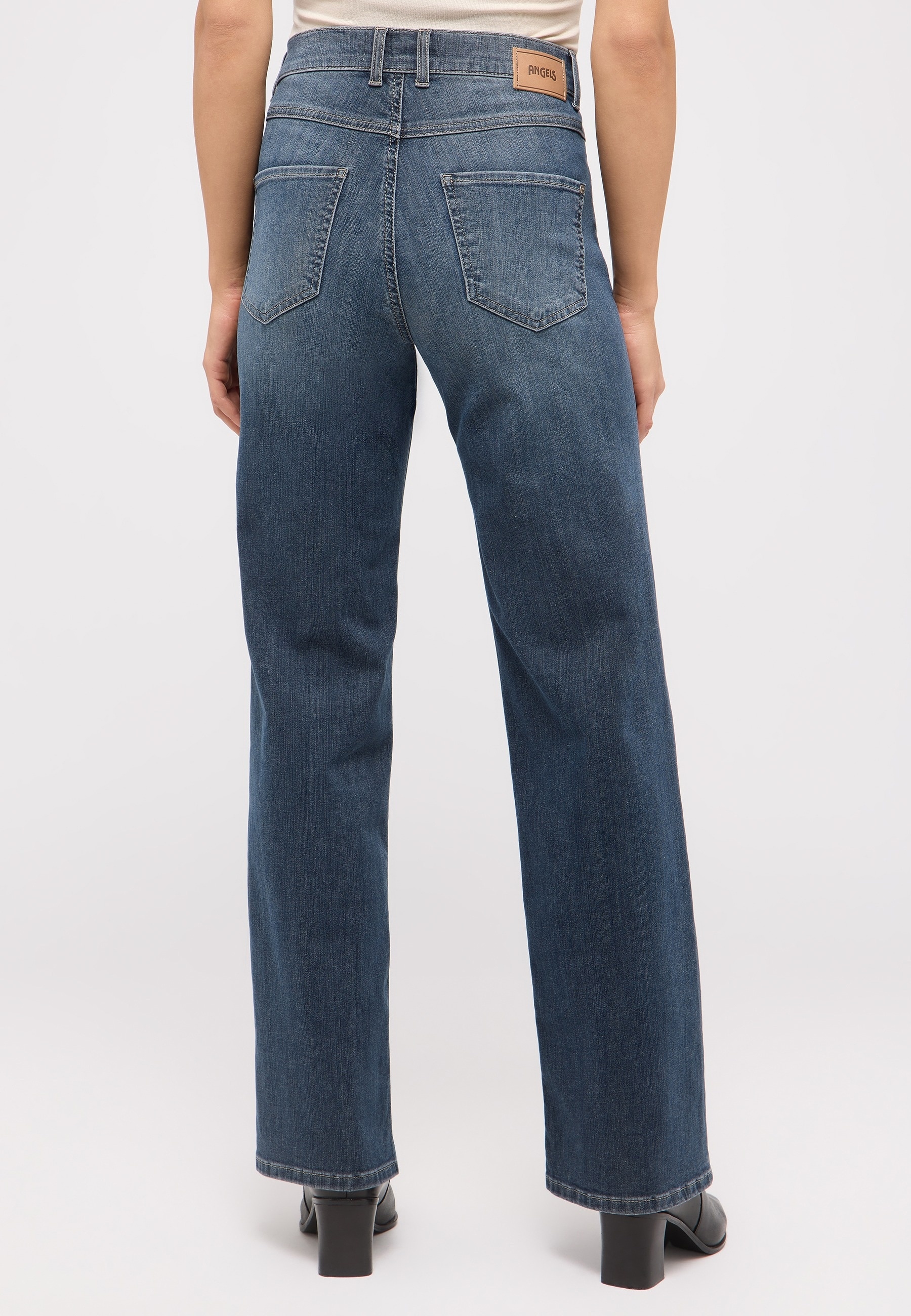 ANGELS Stretch-Jeans »LARA« weite Passform, aus Baumwollmischung, mit Metallreißverschluss