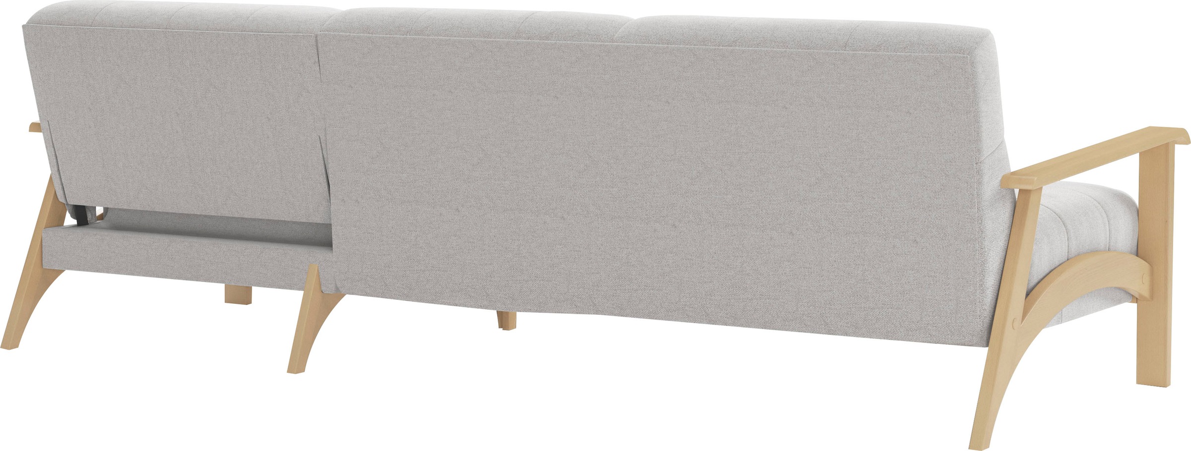 sit&more Ecksofa »Billund L-Form«, Armlehnen aus Buchenholz in natur, verschiedene Bezüge und Farben