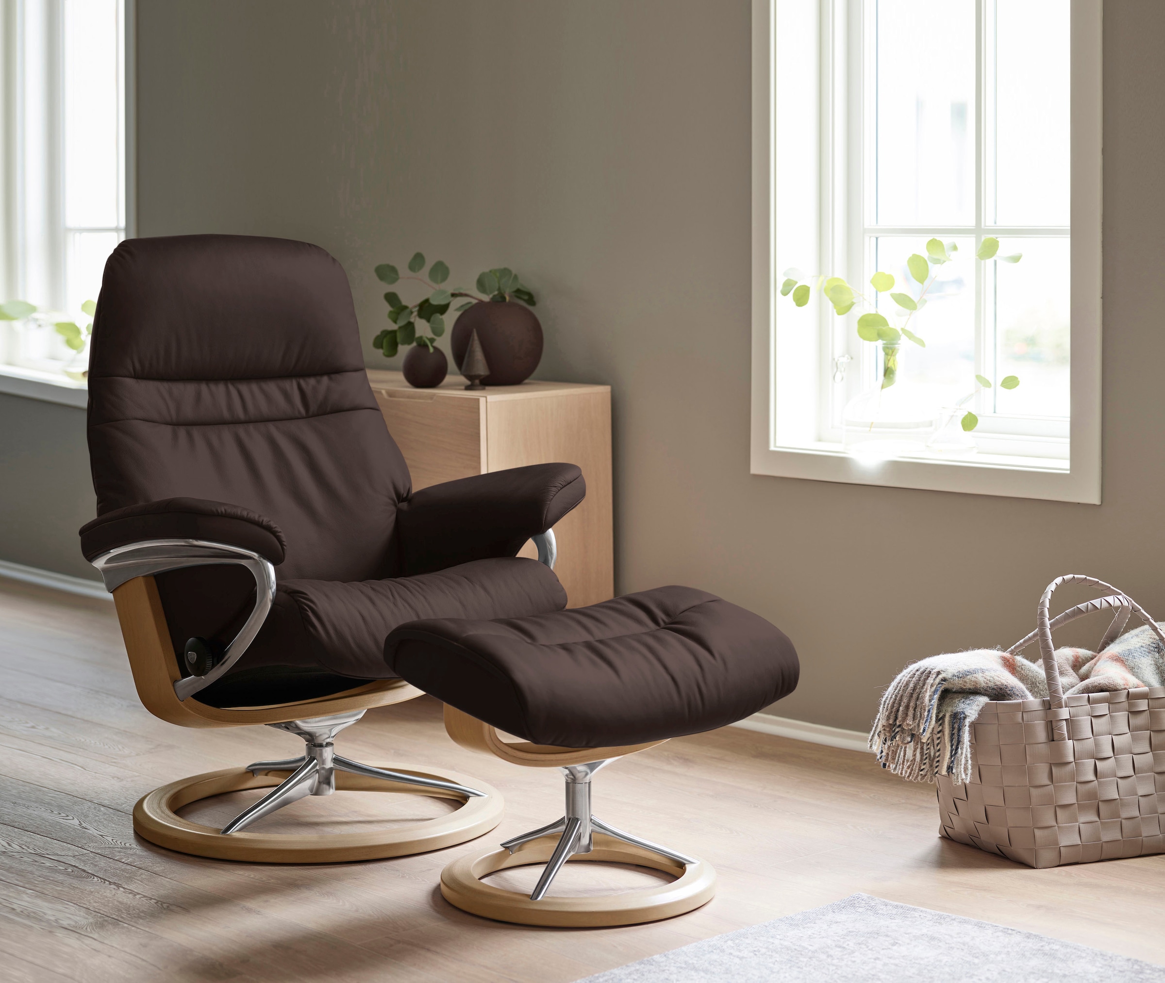 Stressless Relaxsessel "Sunrise", mit Signature Base, Größe L, Gestell Eich günstig online kaufen