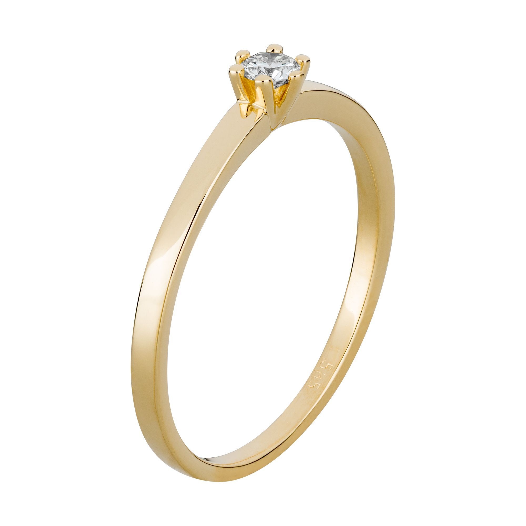 Orolino Fingerring »Gold 585 mit natürlichem Brillant 0,10ct.«