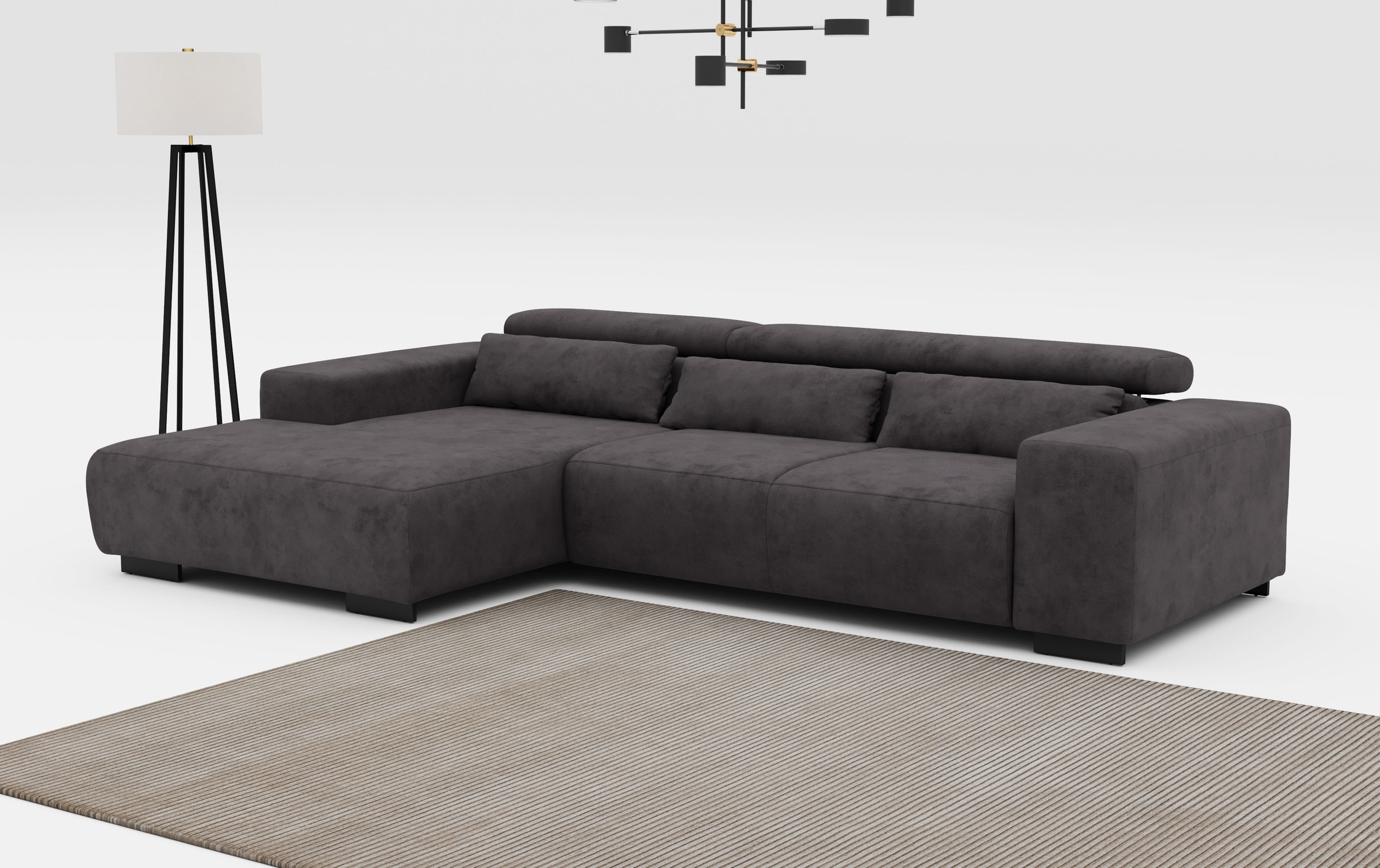 COTTA Ecksofa "Side L-Form, mit Kopfteilverstellung & 3 Nierenkissen", opti günstig online kaufen