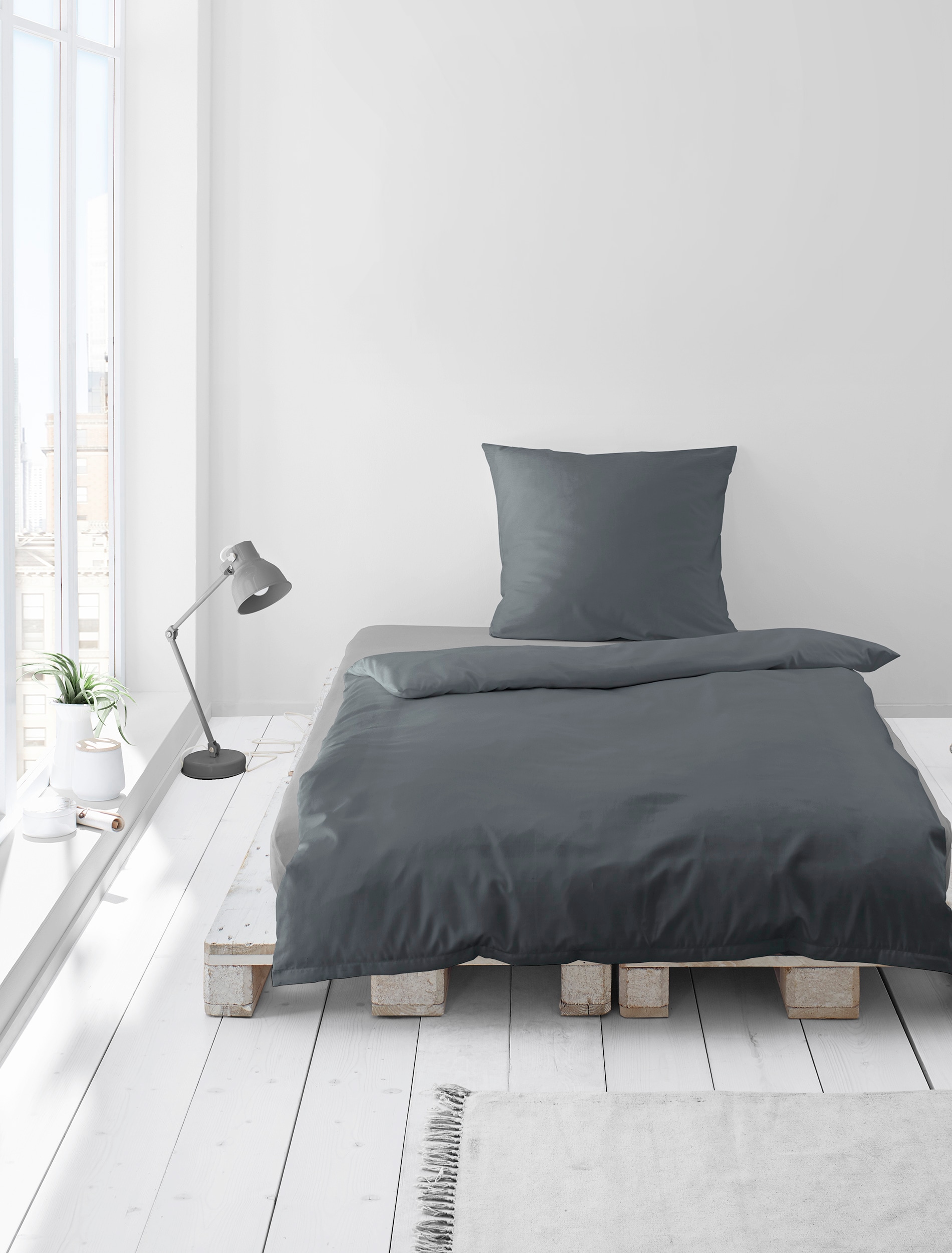 BIERBAUM Bettwäsche »Biber Uni in Gr. 135x200, 155x220 oder 200x200 cm«, Schlichtes Unidesign: Zeitlos und stilvoll für jedes Schlafzimmer