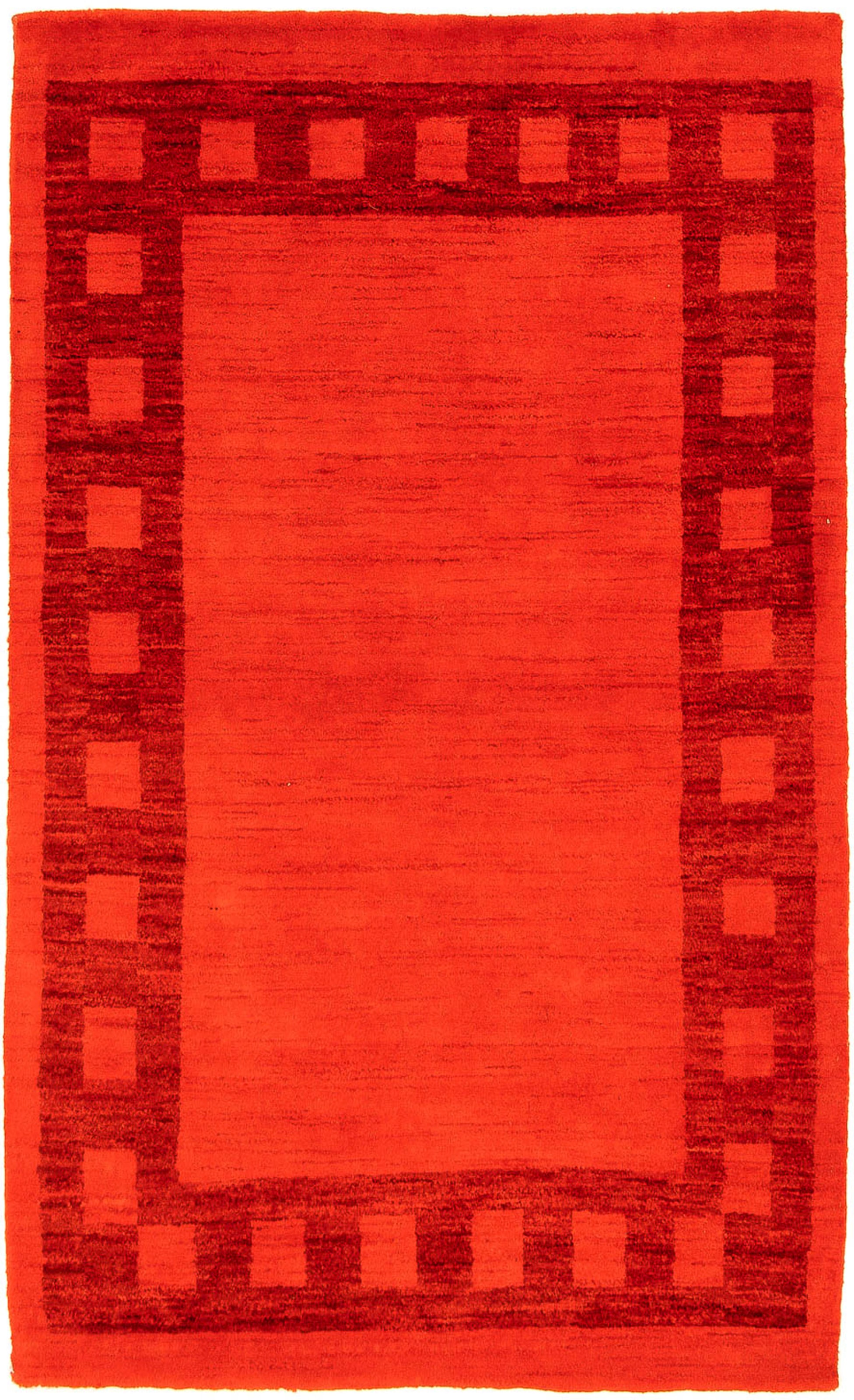 morgenland Wollteppich »Gabbeh - Indus - 156 x 98 cm - rot«, rechteckig, 18 günstig online kaufen